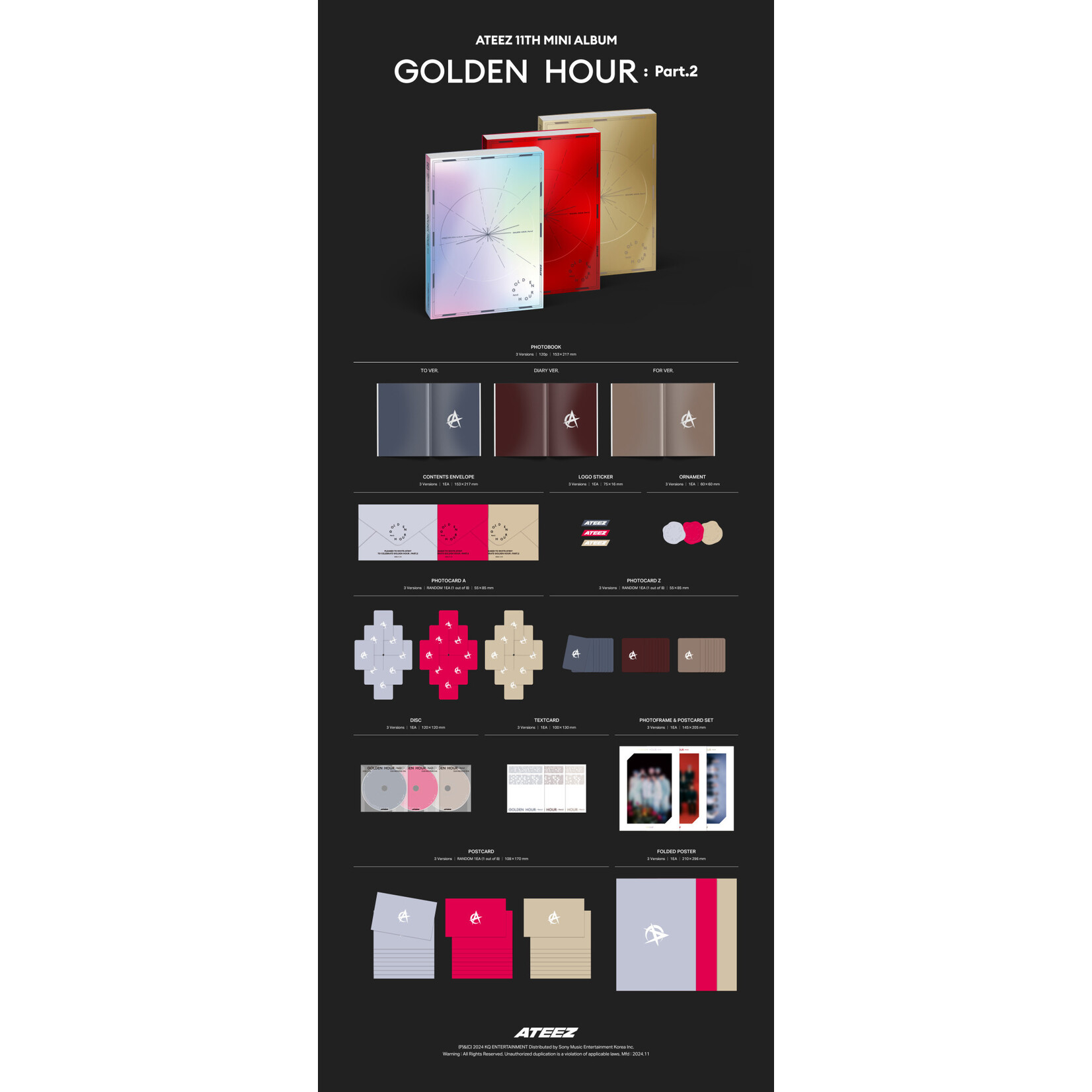 ATEEZ ATEEZ - [GOLDEN HOUR : Part.2] (Photobook ver.) + Random Photocard (SW)