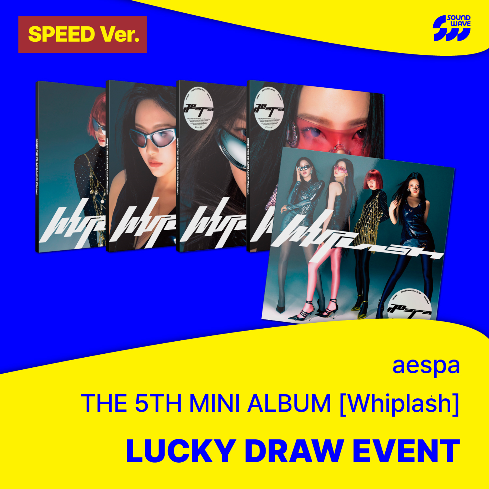 Aespa [LUCKY DRAW] aespa - 5th Mini Album [Whiplash] (SPEED Ver.) + Random Photocard (SW)