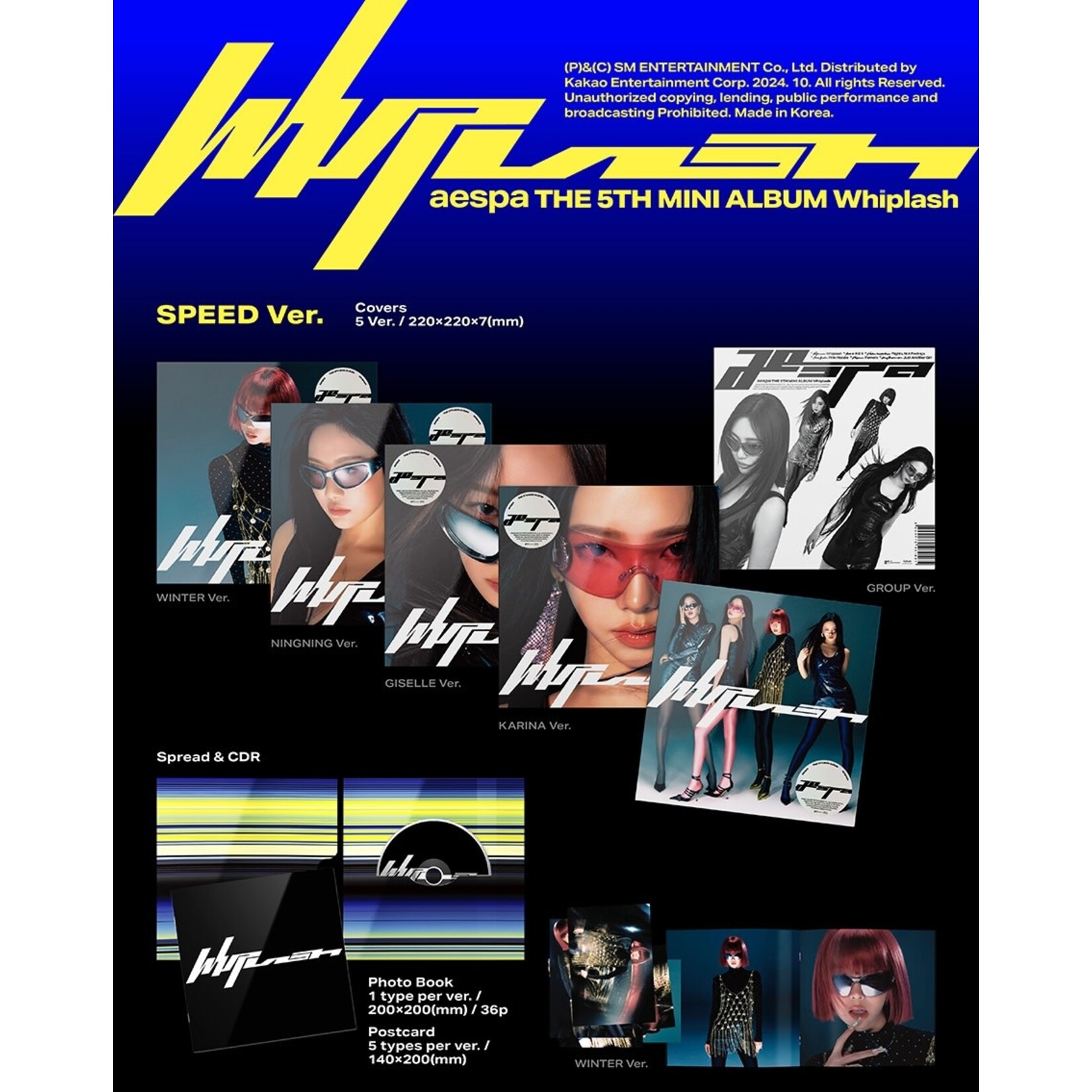 Aespa [LUCKY DRAW] aespa - 5th Mini Album [Whiplash] (SPEED Ver.) + Random Photocard (SW)