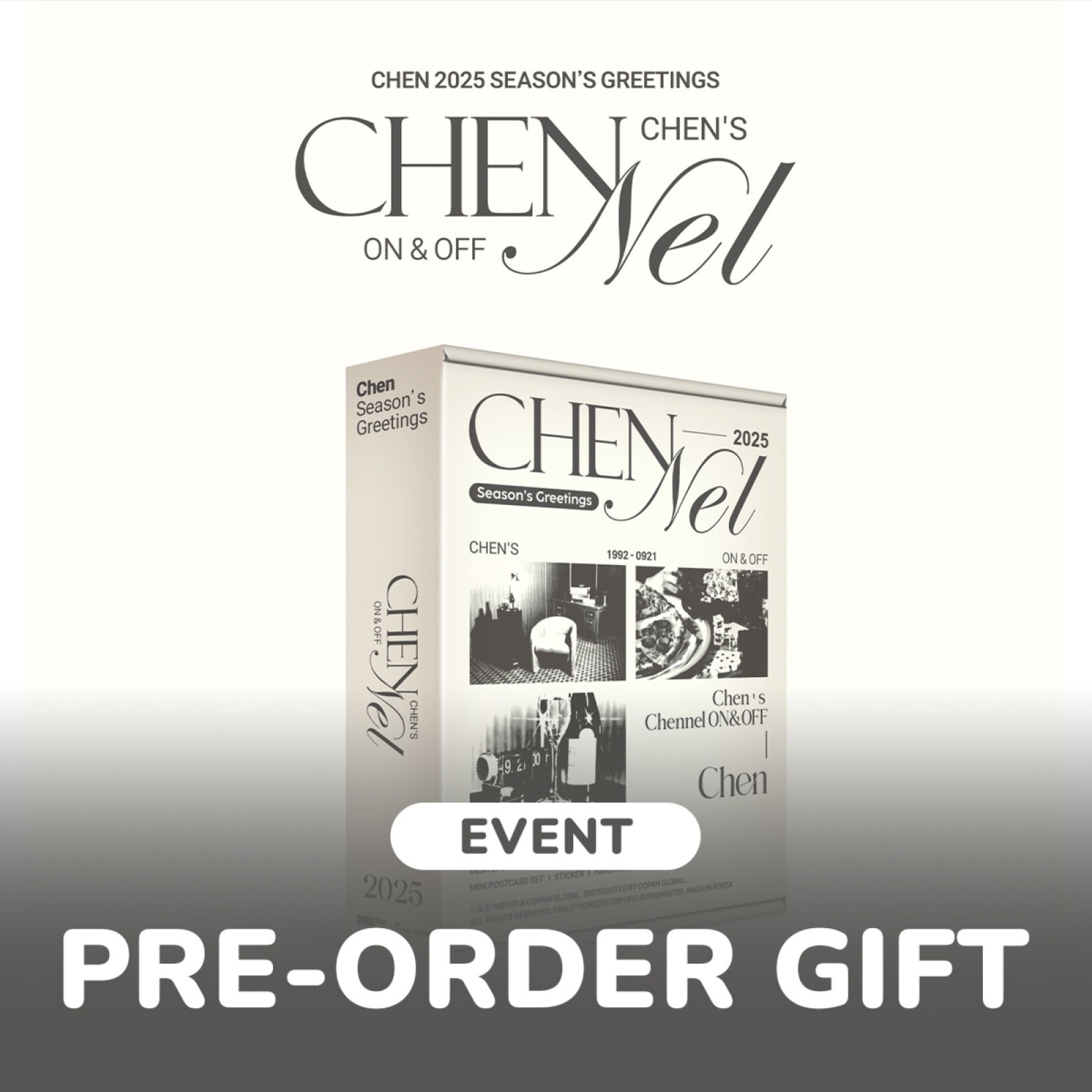EXO CHEN - 2025 SEASON’S GREETINGS [Chen’s Chennel ON & OFF] + Random Polaroid Photocard (WM)