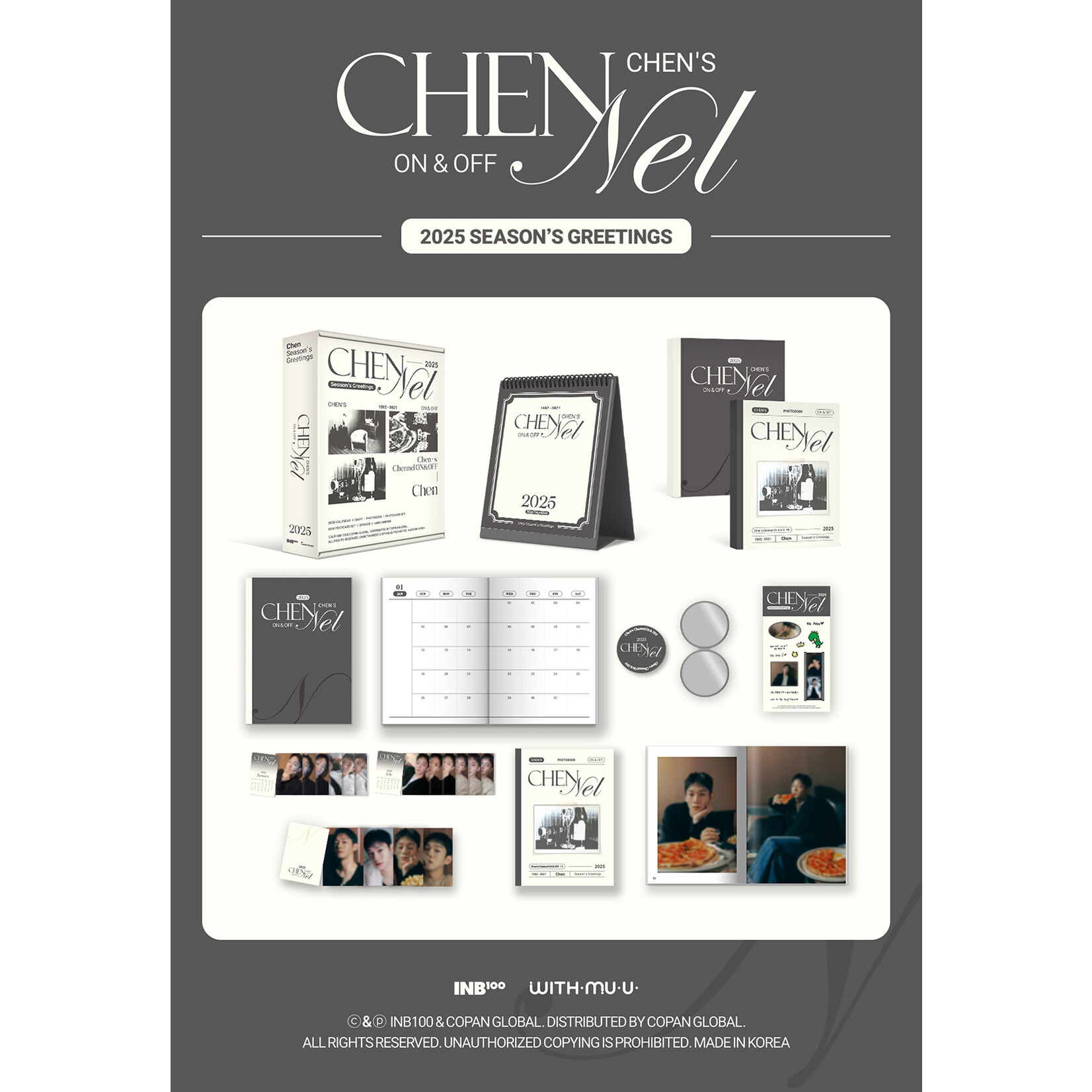 EXO CHEN - 2025 SEASON’S GREETINGS [Chen’s Chennel ON & OFF] + Random Polaroid Photocard (WM)