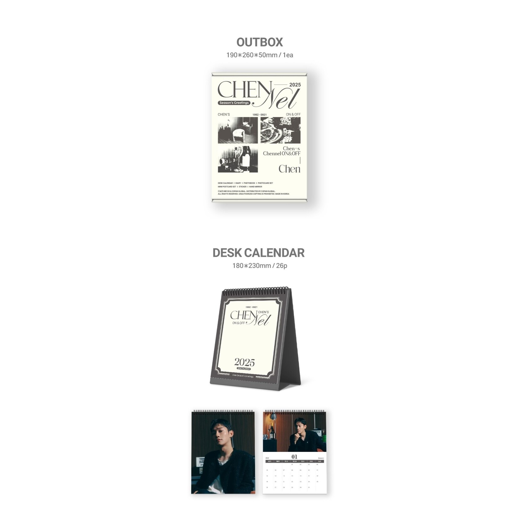 EXO CHEN - 2025 SEASON’S GREETINGS [Chen’s Chennel ON & OFF] + Random Polaroid Photocard (WM)