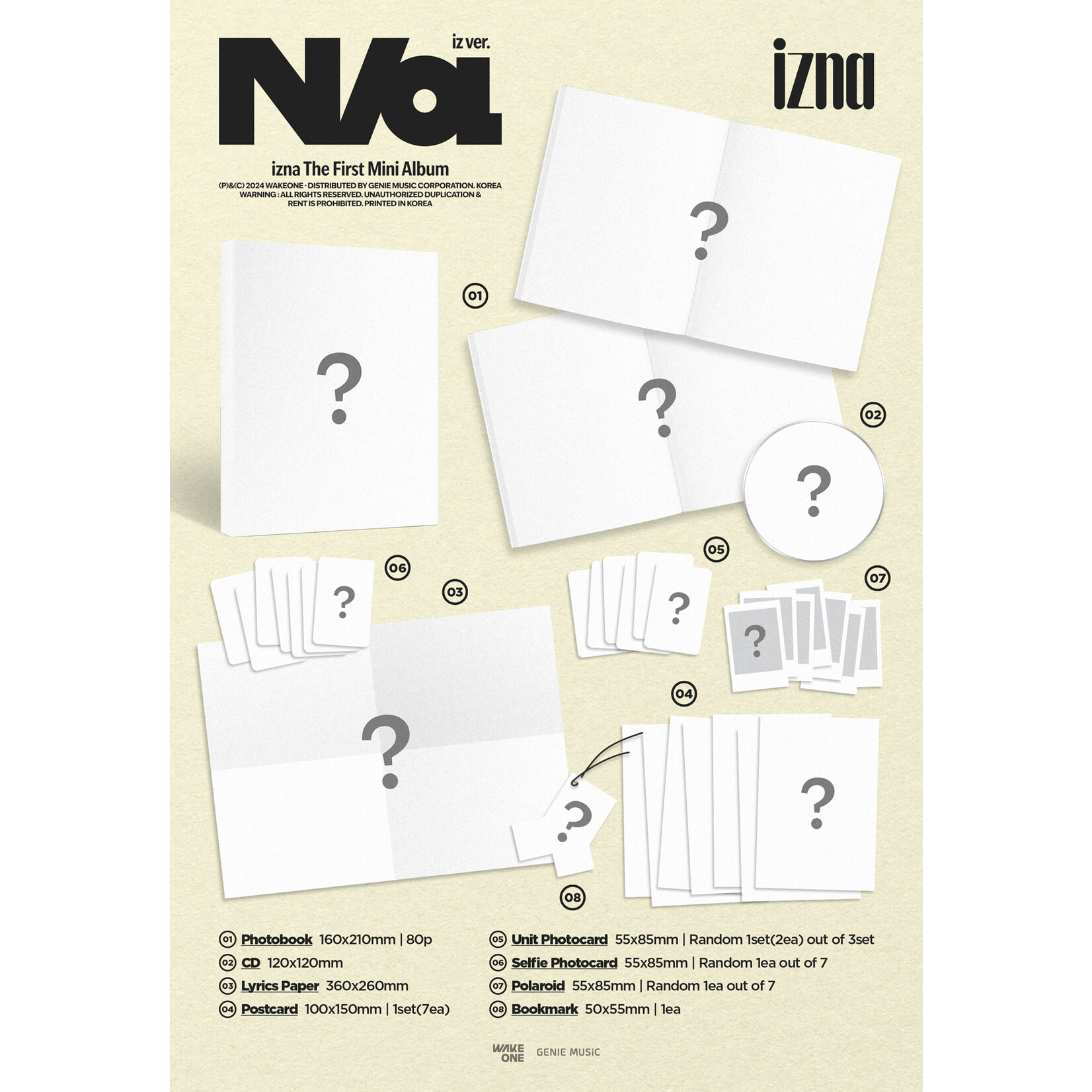 izna izna (이즈나) - N/a (Photobook Ver.) + Showcase Random Photocard (APPLEMUSIC)