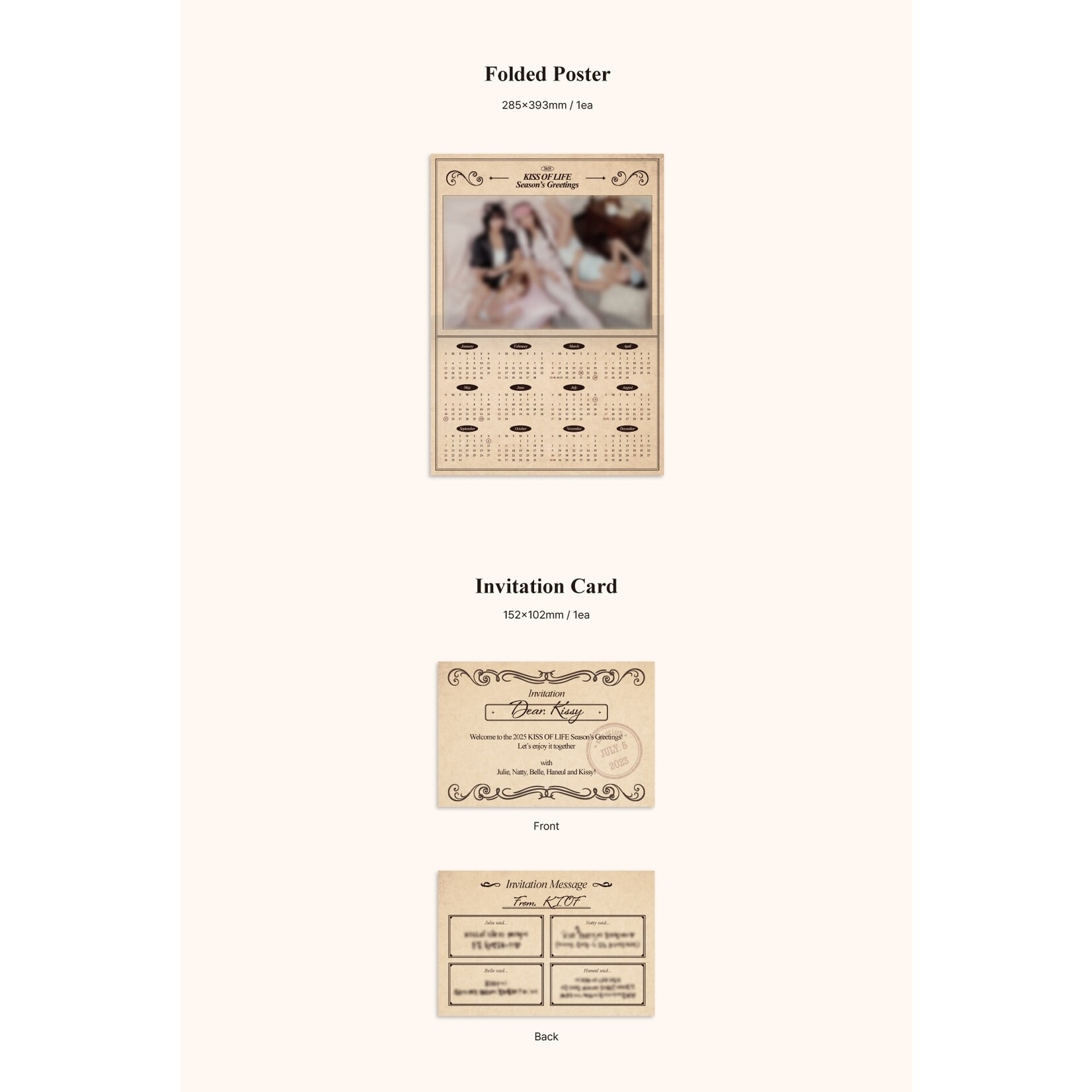 KISS OF LIFE KISS OF LIFE - 2025 Season's Greetings+ Random Photocard (WM)