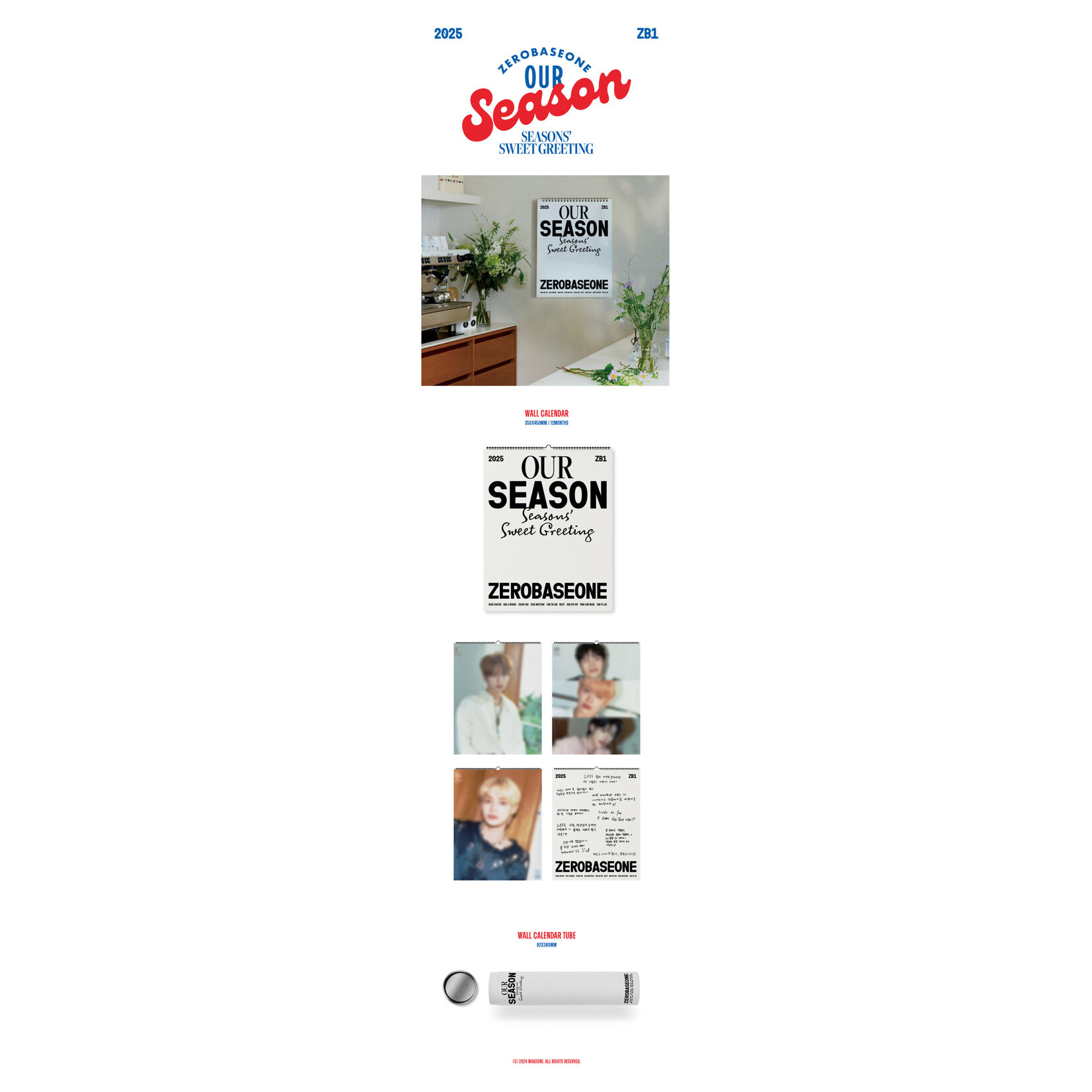 ZeroBaseOne ZEROBASEONE - 2025 [OUR Season] WALL CALENDAR