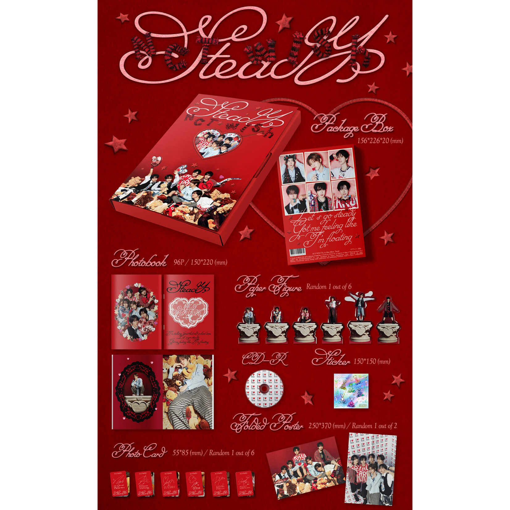 NCT [LUCKY DRAW EVENT] NCT WISH - The 1st Mini Album [Steady] (Photobook Ver.) + Random Photocard (SM)