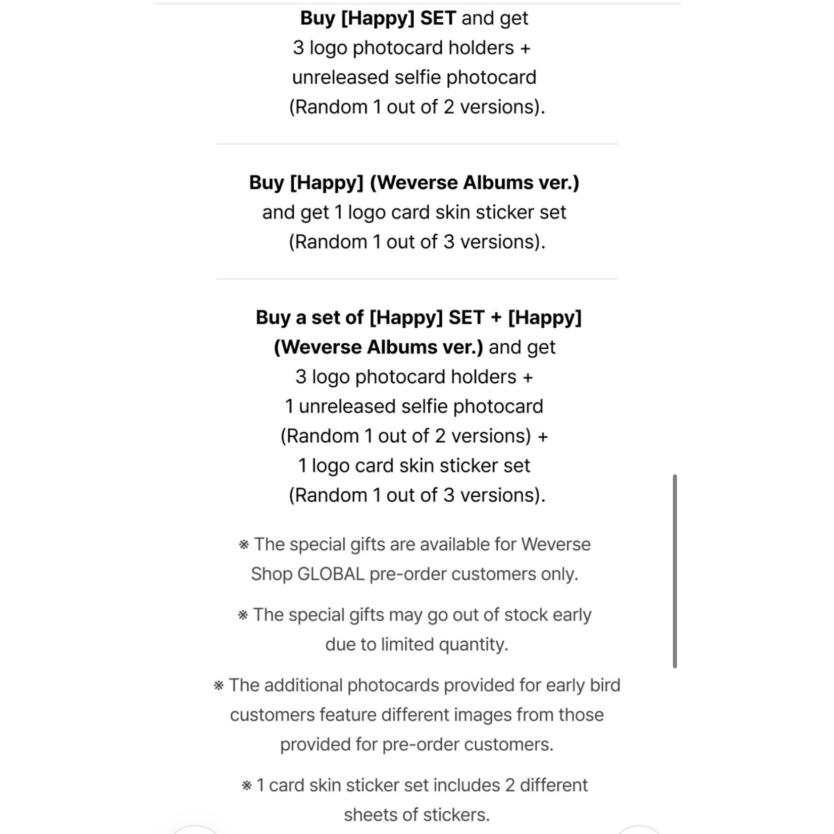 BTS JIN - HAPPY (Photobook ver.) SET + Weverse Gift (WS)