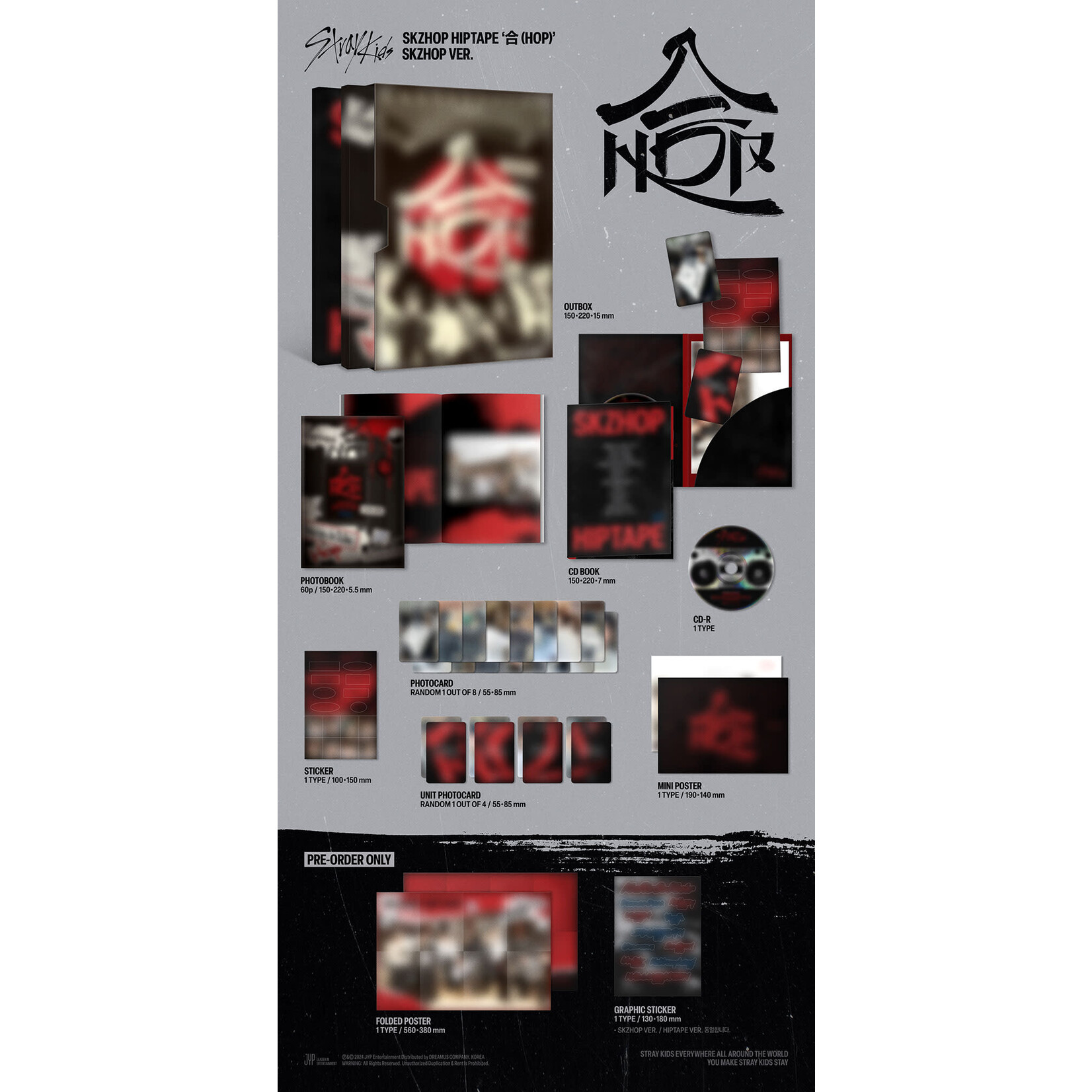 Stray Kids Stray Kids - SKZHOP HIPTAPE ‘合 (HOP)’ (SKZHOP VER.) + Random Photocard (APPLE MUSIC)