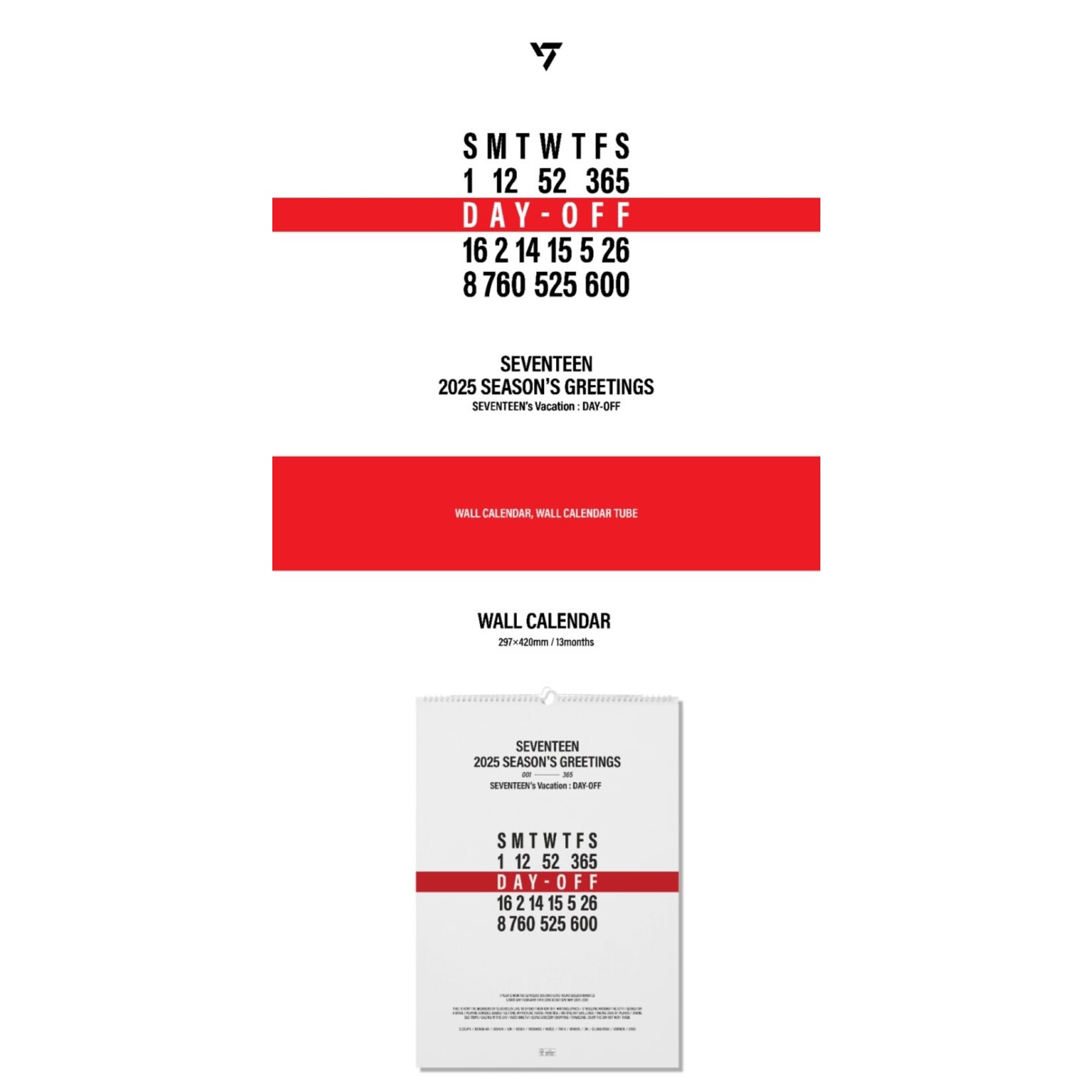 Seventeen SEVENTEEN - 2025 WALL CALENDAR