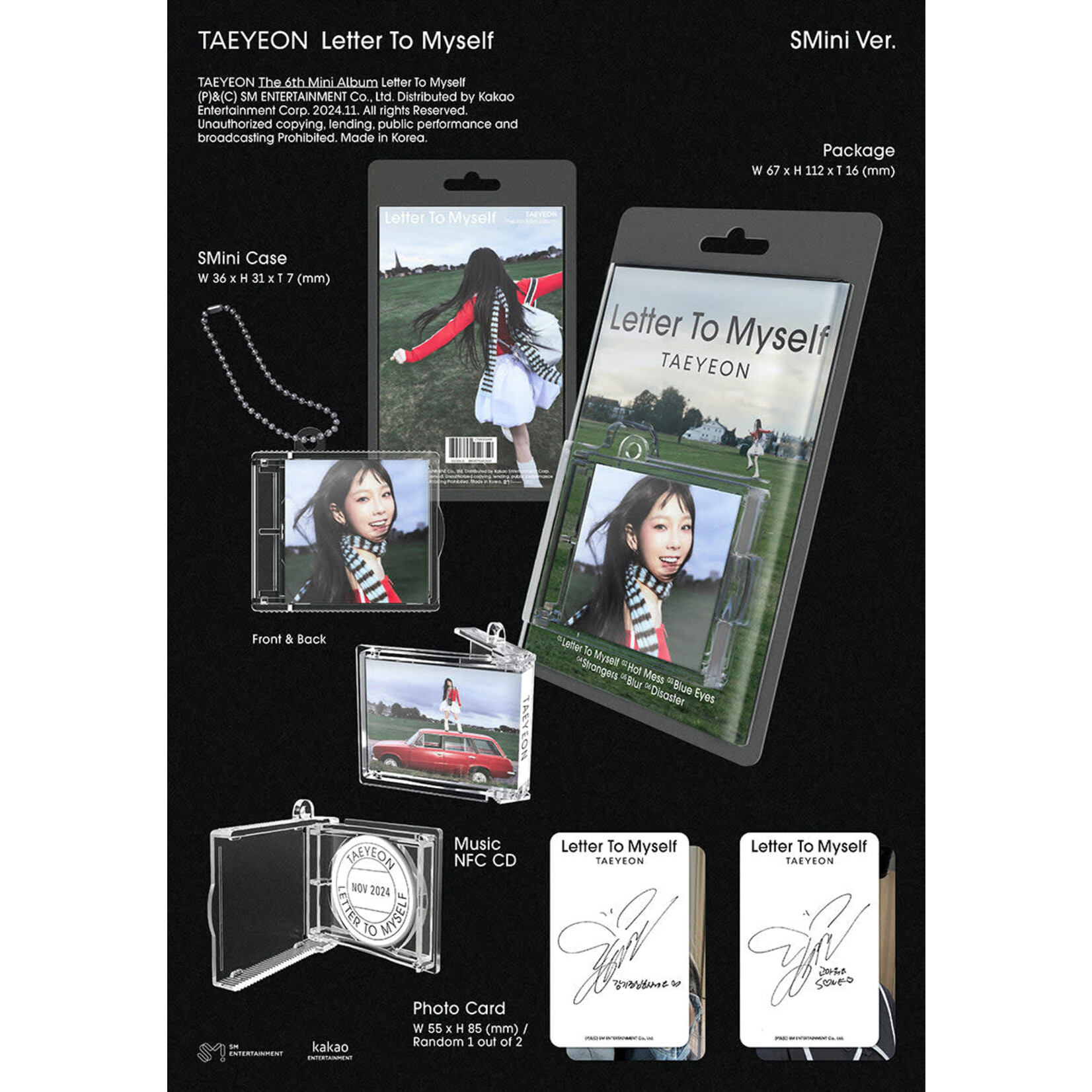Girl's Generation TAEYEON - The 6th Mini Album [Letter To Myself] (SMini Ver.)