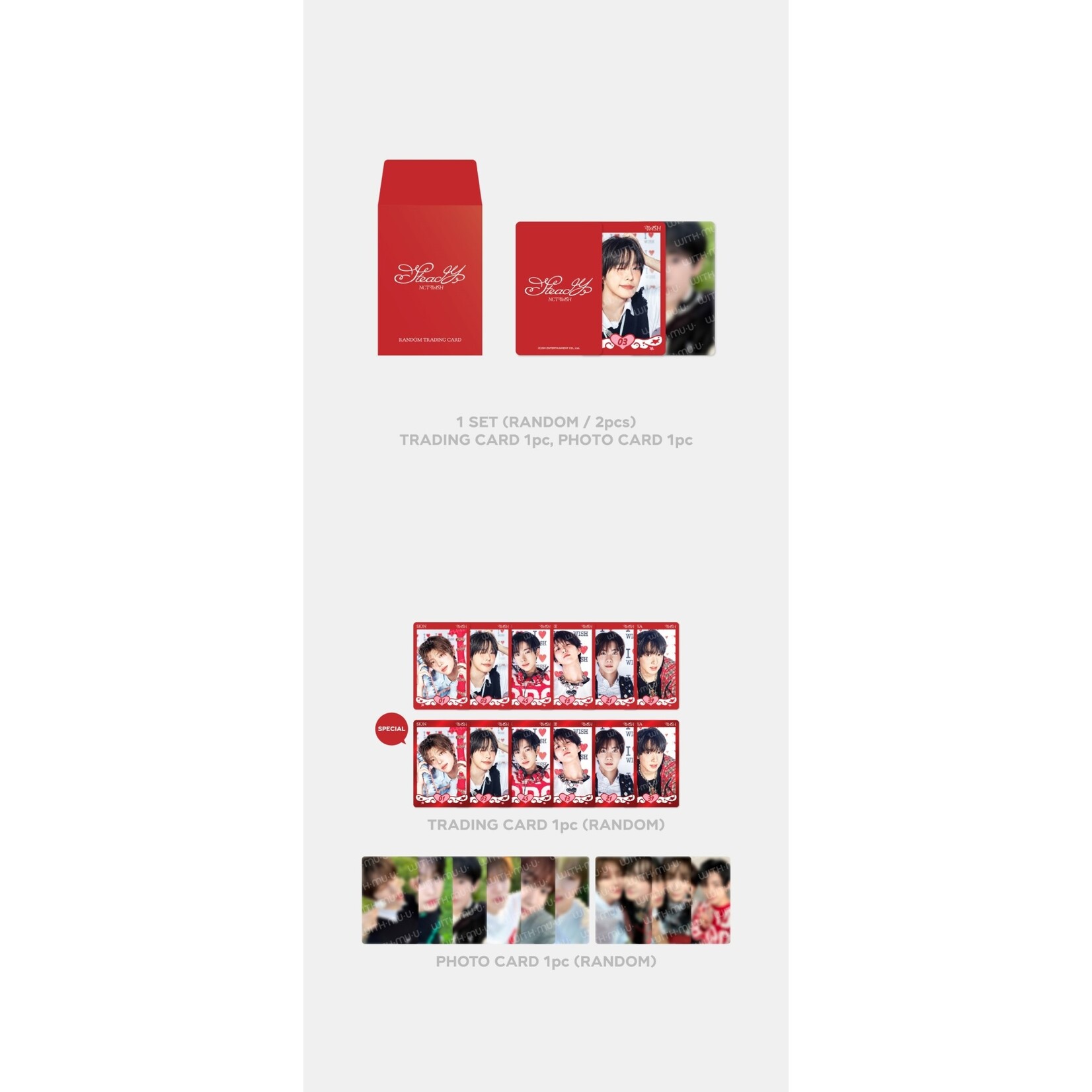 NCT NCT WISH - Steady - RANDOM TRADING CARD SET