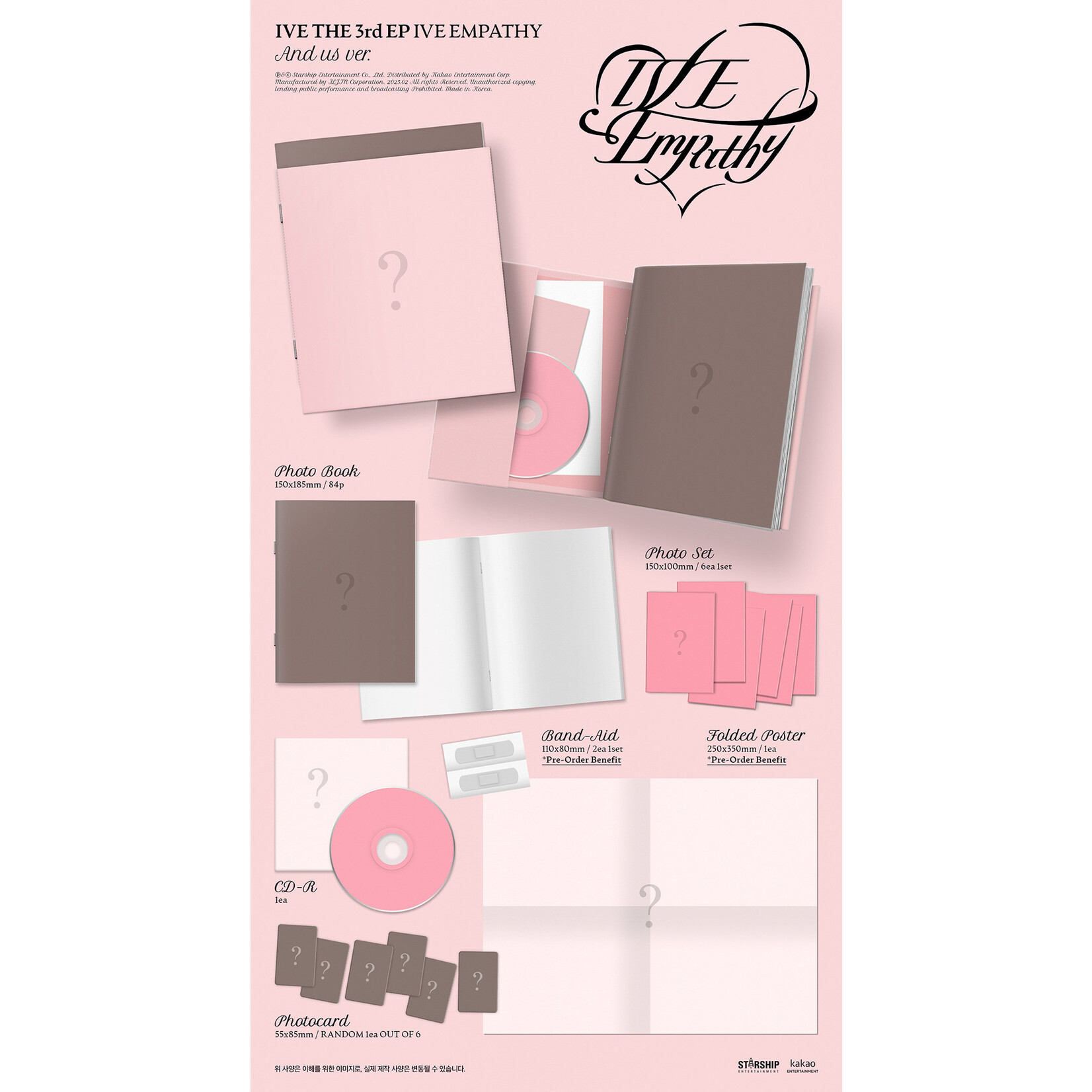 Ive IVE - THE 3rd EP [IVE EMPATHY] (ME / YOU / AND US ver.) + 2 Random Photocards (STARSHIP SQUARE)