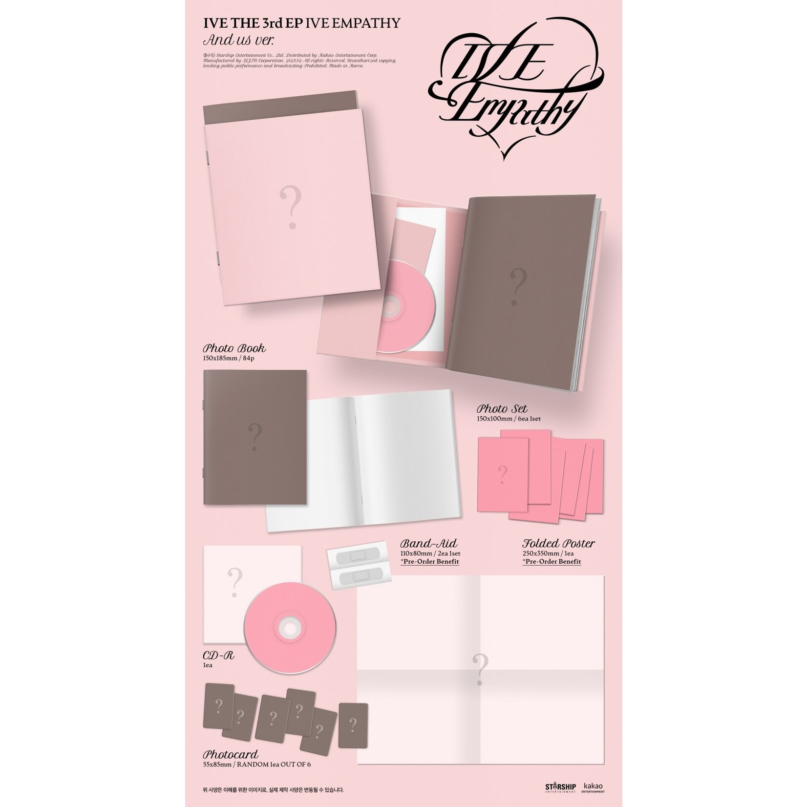 Ive IVE - THE 3rd EP IVE EMPATHY (3+6 VER SET / DIGIPACK SET) + 1 Random Photocards (STARSHIP SQUARE)