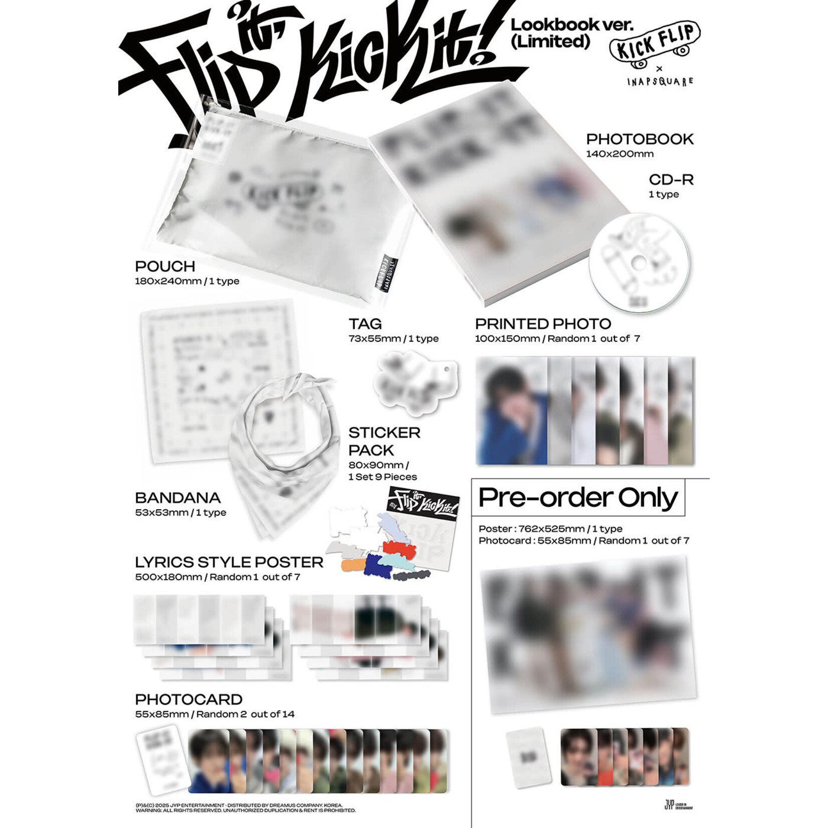 KickFlip KickFlip - 1st Mini Album [Flip it, Kick it!] (Lookbook ver.) + Random Photocard (JYP SHOP)