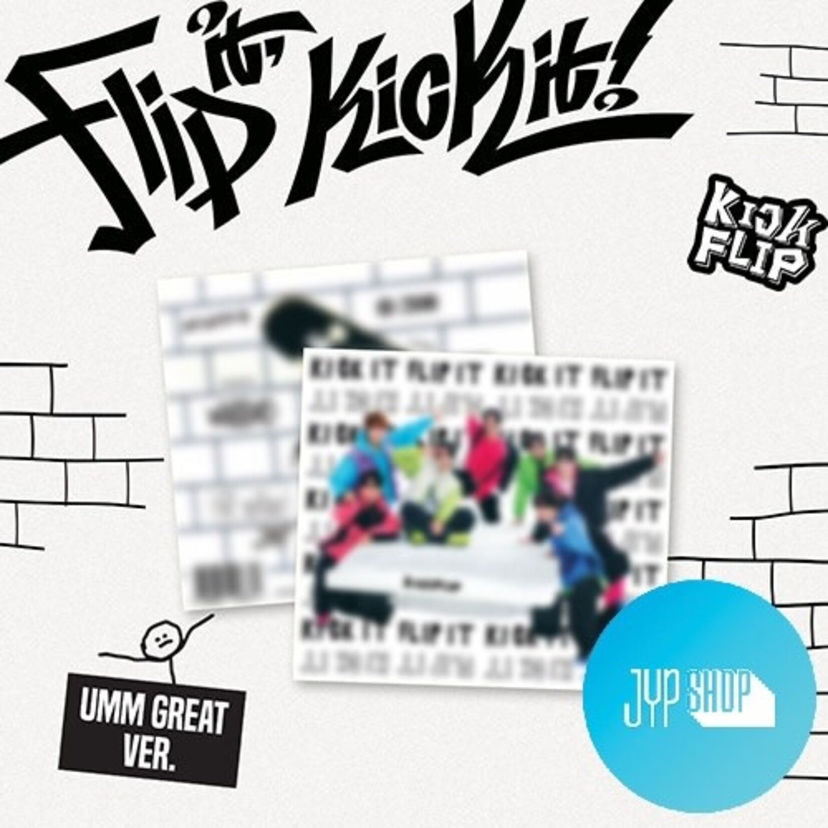 KickFlip KickFlip - 1st Mini Album [Flip it, Kick it!] (Umm Great ver.) + Random Photocard (JYP SHOP)