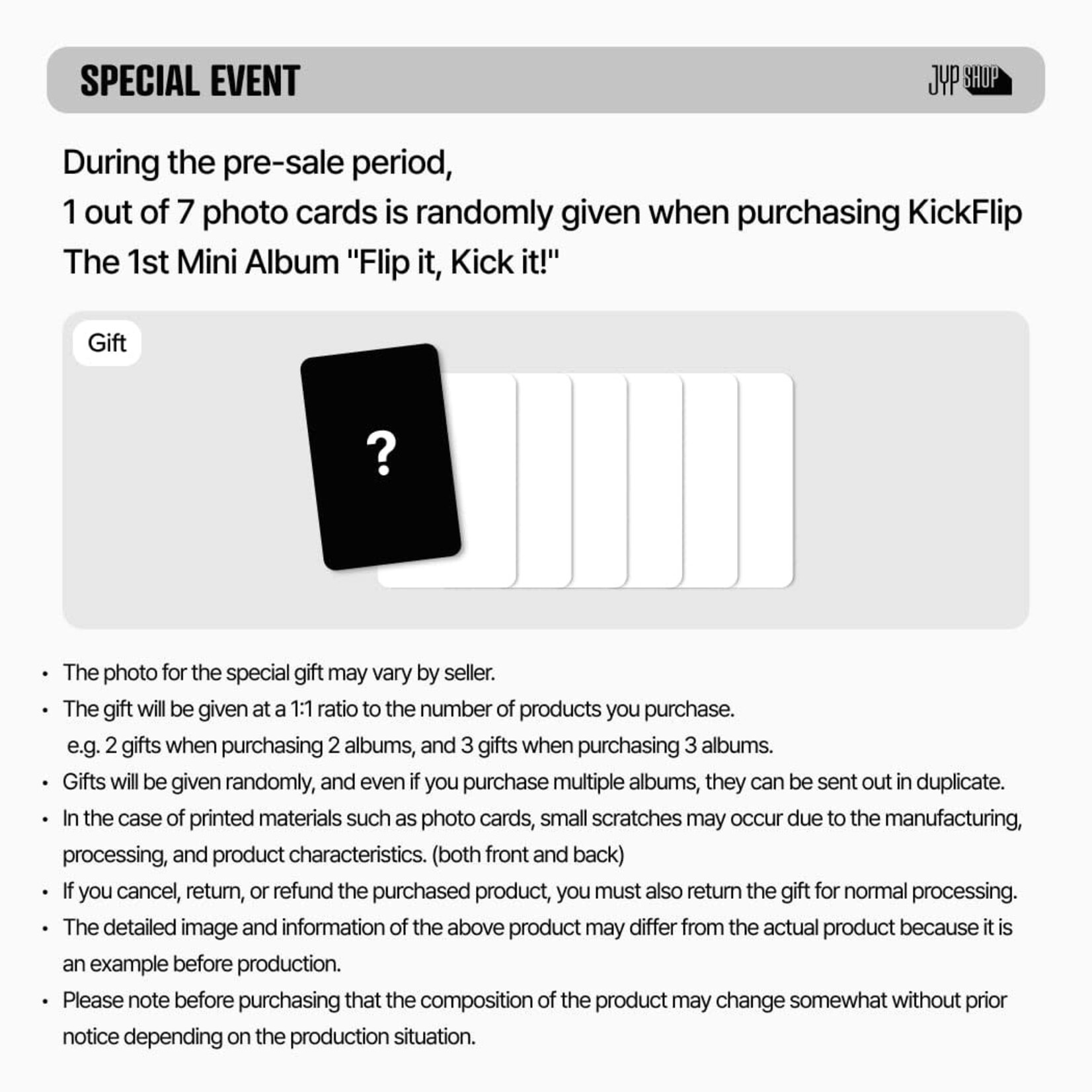 KickFlip KickFlip - 1st Mini Album [Flip it, Kick it!] (Umm Great ver.) + Random Photocard (JYP SHOP)