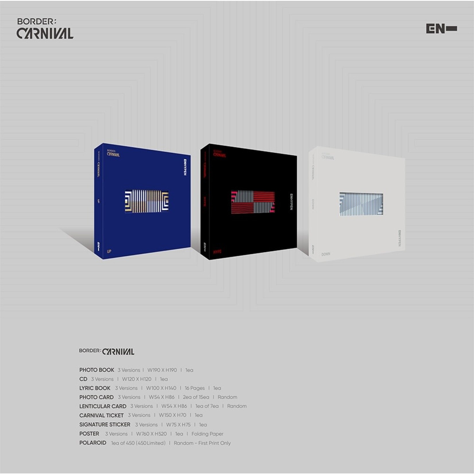Enhypen ENHYPEN - 2nd Mini [BORDER : CARNIVAL] Photobook Ver.