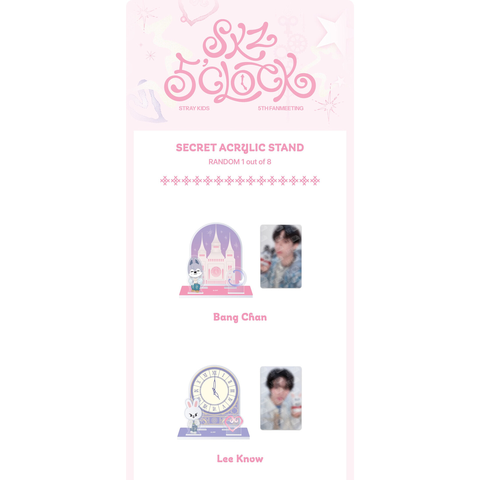 Stray Kids Stray Kids - 'SKZ 5'CLOCK' SECRET ACRYLIC STAND