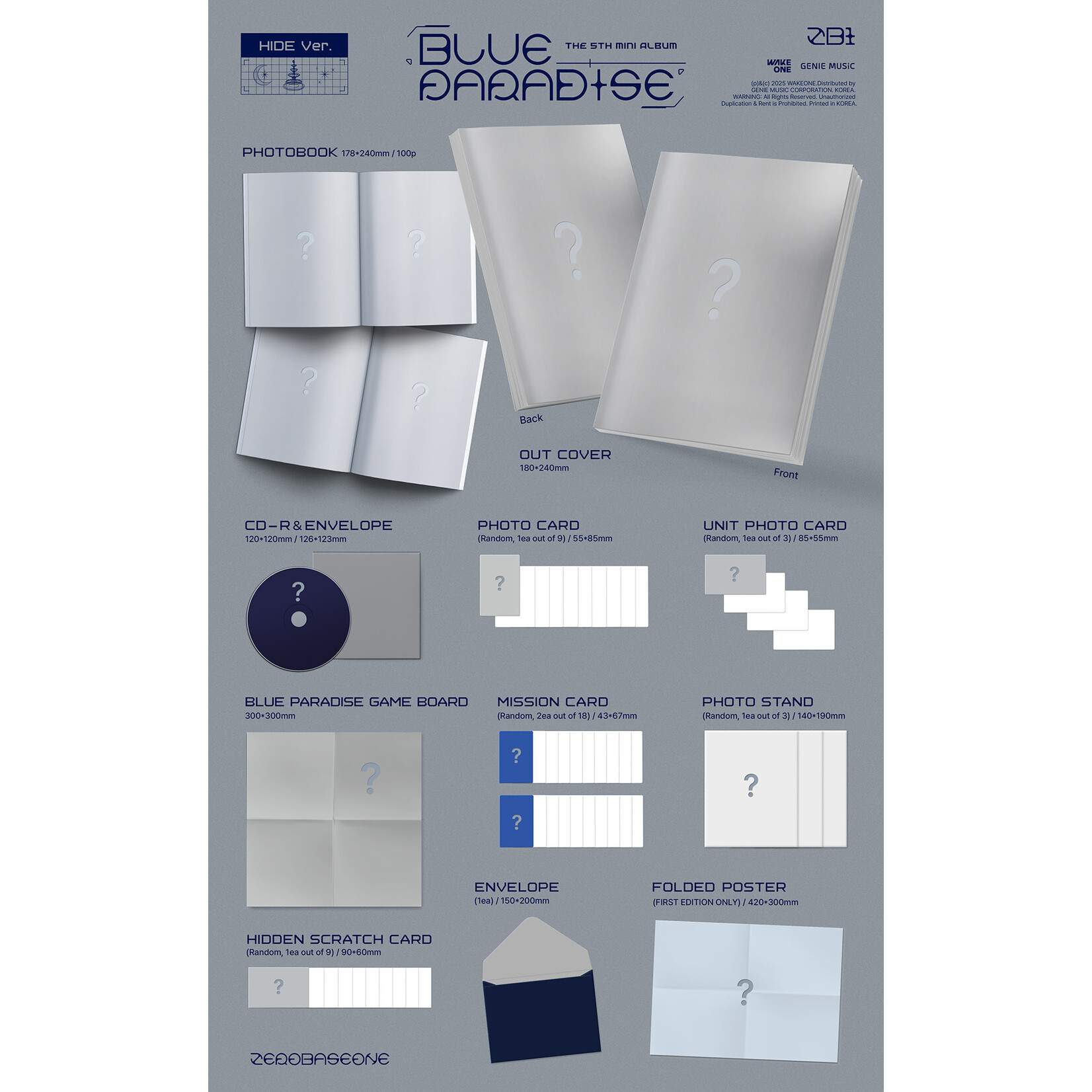 ZeroBaseOne ZEROBASEONE - The 5th Mini Album [BLUE PARADISE] (Photobook Ver.)