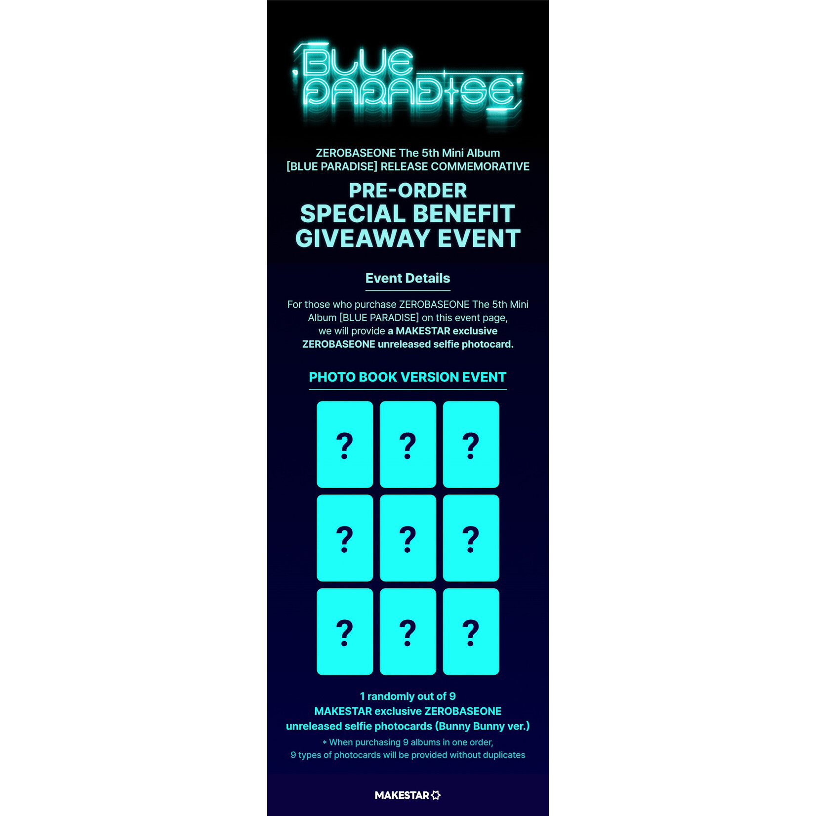 ZeroBaseOne ZEROBASEONE - The 5th Mini Album [BLUE PARADISE] (Photobook Ver.) + Random Photocard (MAKESTAR)