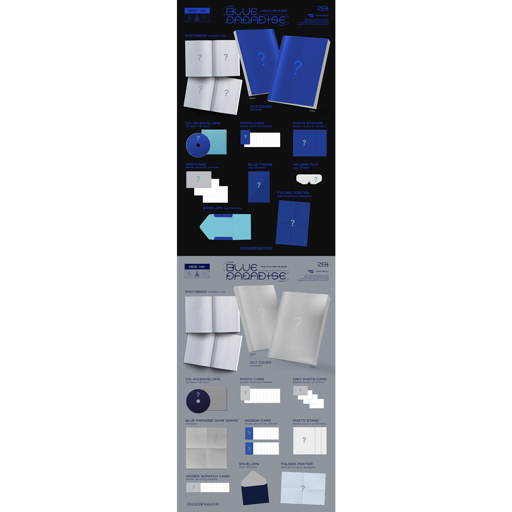 ZeroBaseOne ZEROBASEONE - The 5th Mini Album [BLUE PARADISE]  (Photobook ver) + Random Photocard (APPLE MUSIC)
