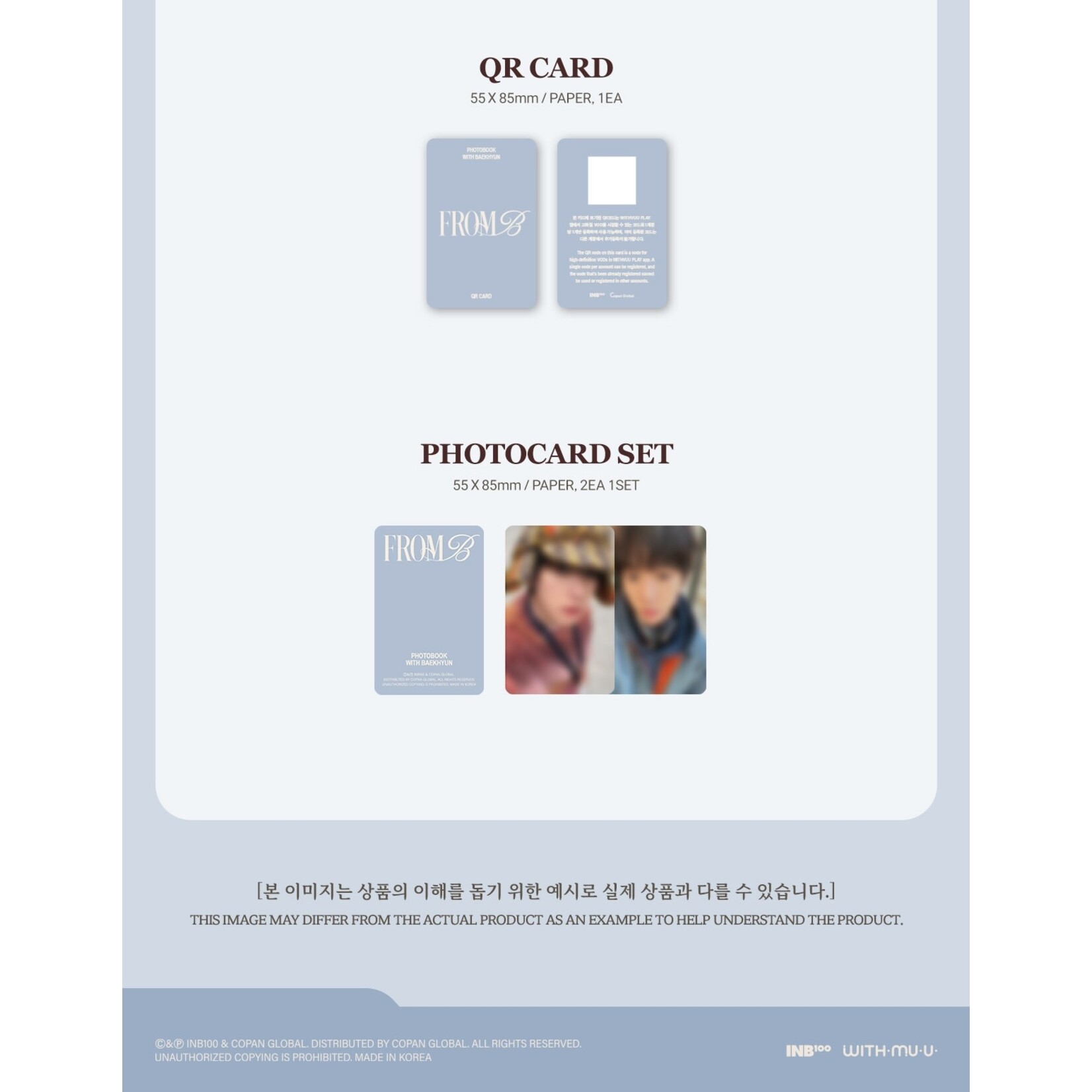 EXO BAEK HYUN - PHOTOBOOK [FROM B] (B ver.) + Random Photocard (WM)