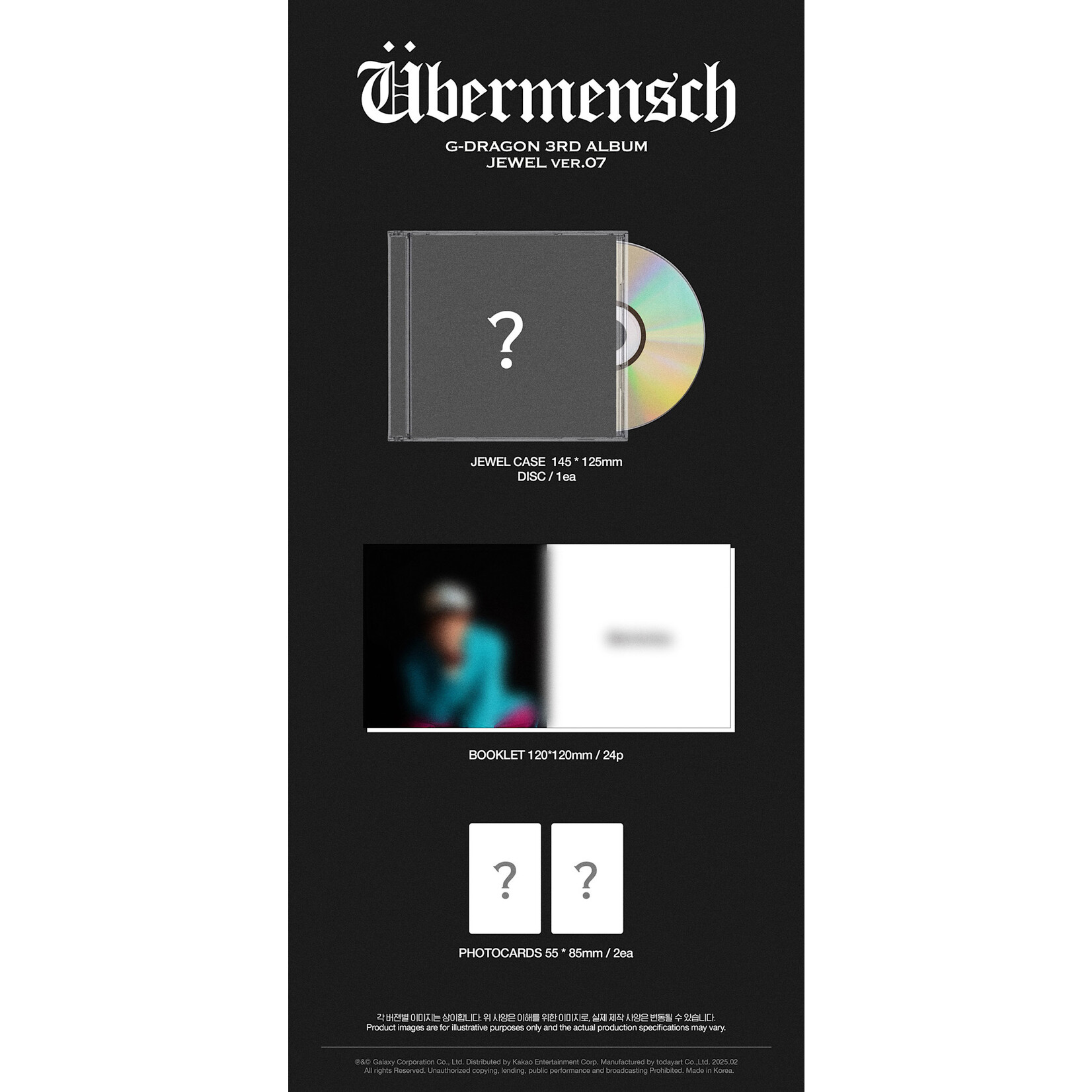 BIGBANG G-DRAGON - 3RD ALBUM [Übermensch] (JEWEL ver.)