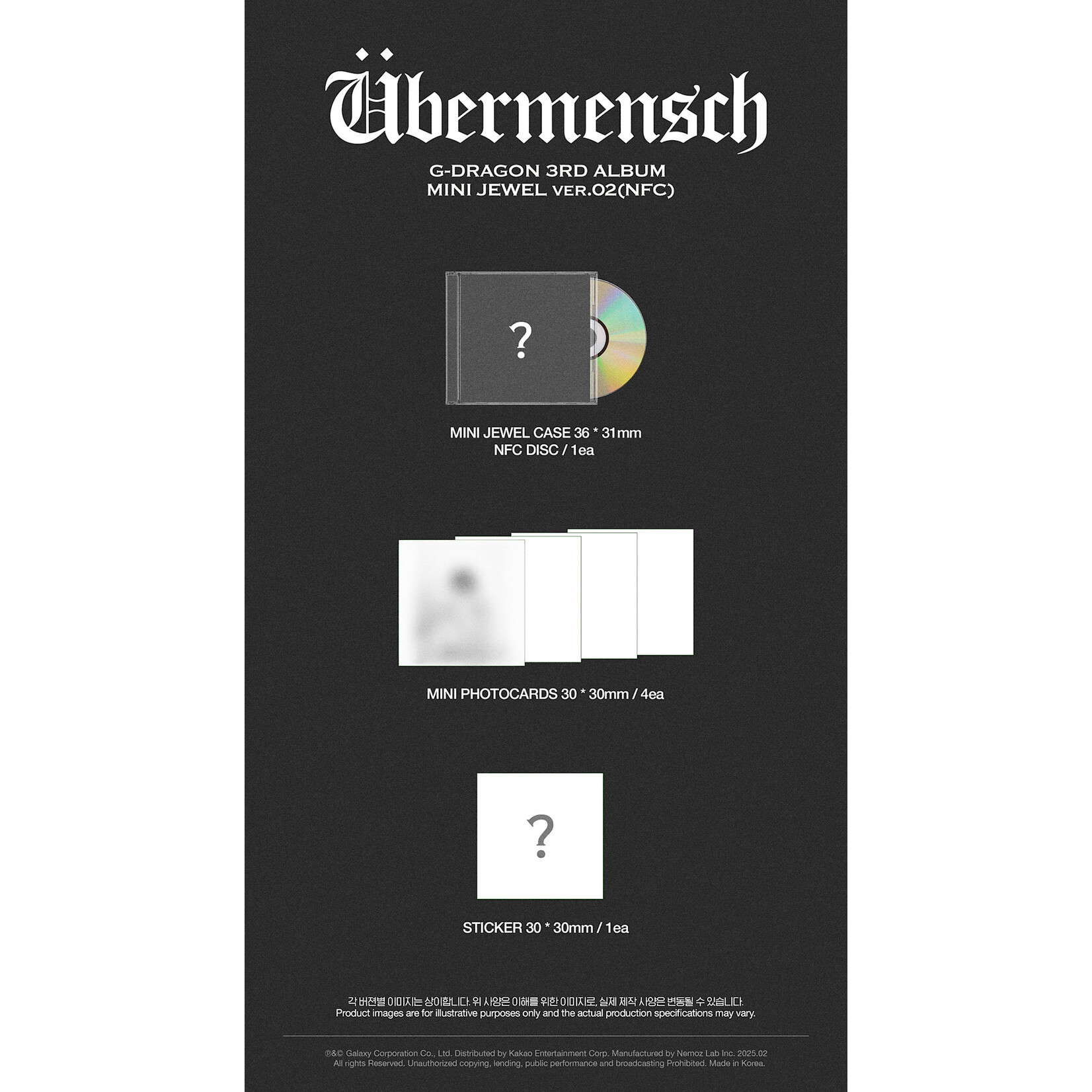 BIGBANG G-DRAGON - 3RD ALBUM [Übermensch] (MINI JEWEL ver.) (NFC) + Photocard (WM)