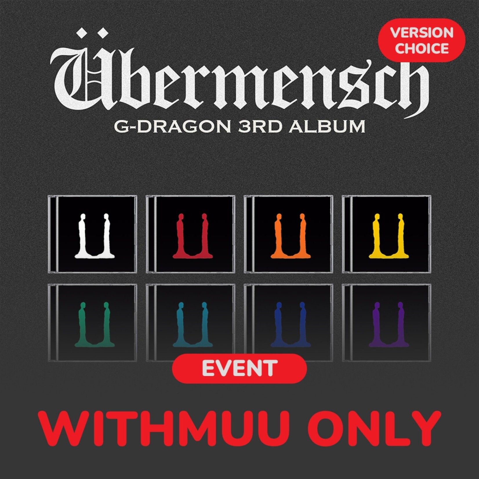 BIGBANG G-DRAGON - 3RD ALBUM [Übermensch] (JEWEL ver.) + Photocard (WM)