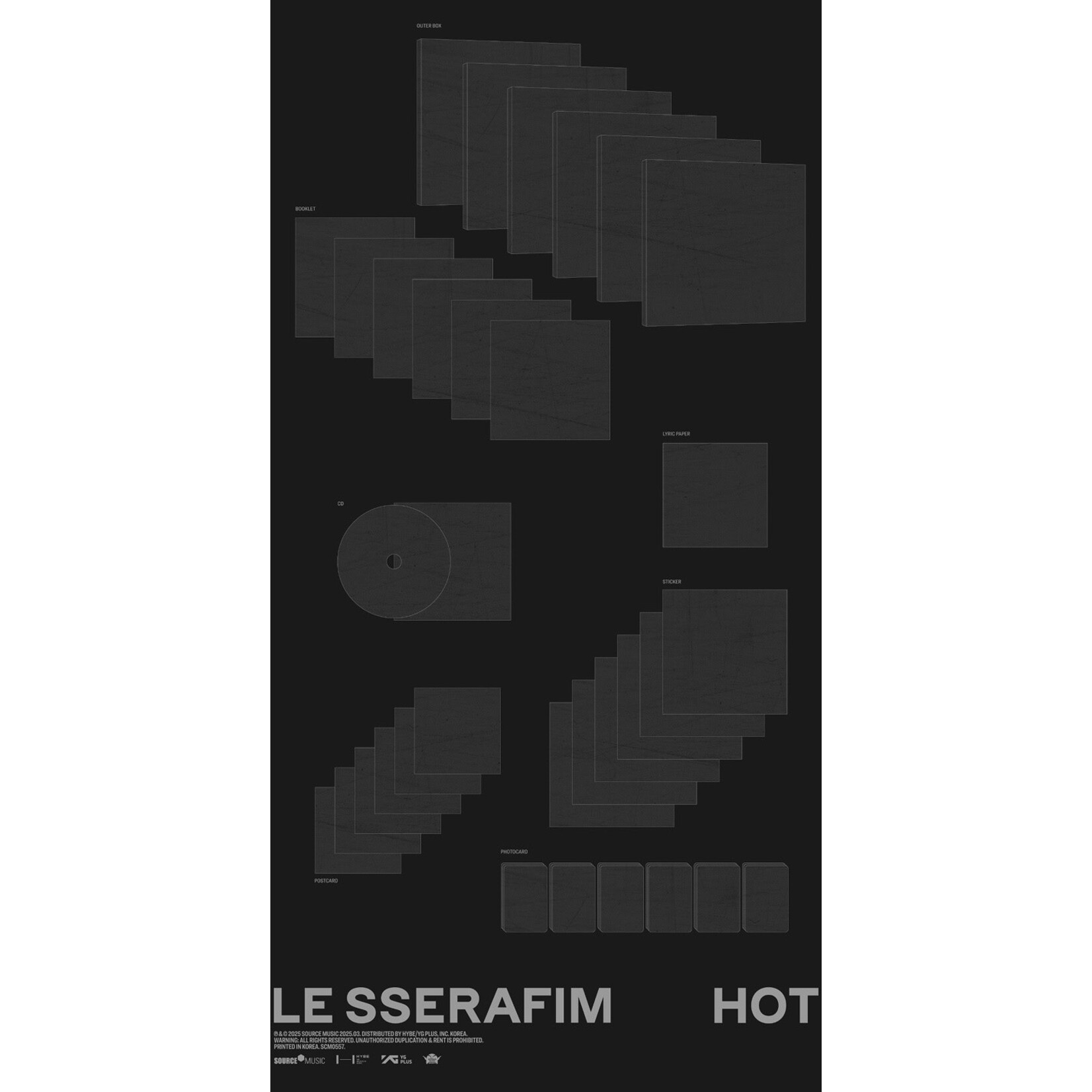 Le Sserafim LE SSERAFIM - 5th Mini Album 'HOT' (COMPACT ver.)+ Weverse Gift (WS)