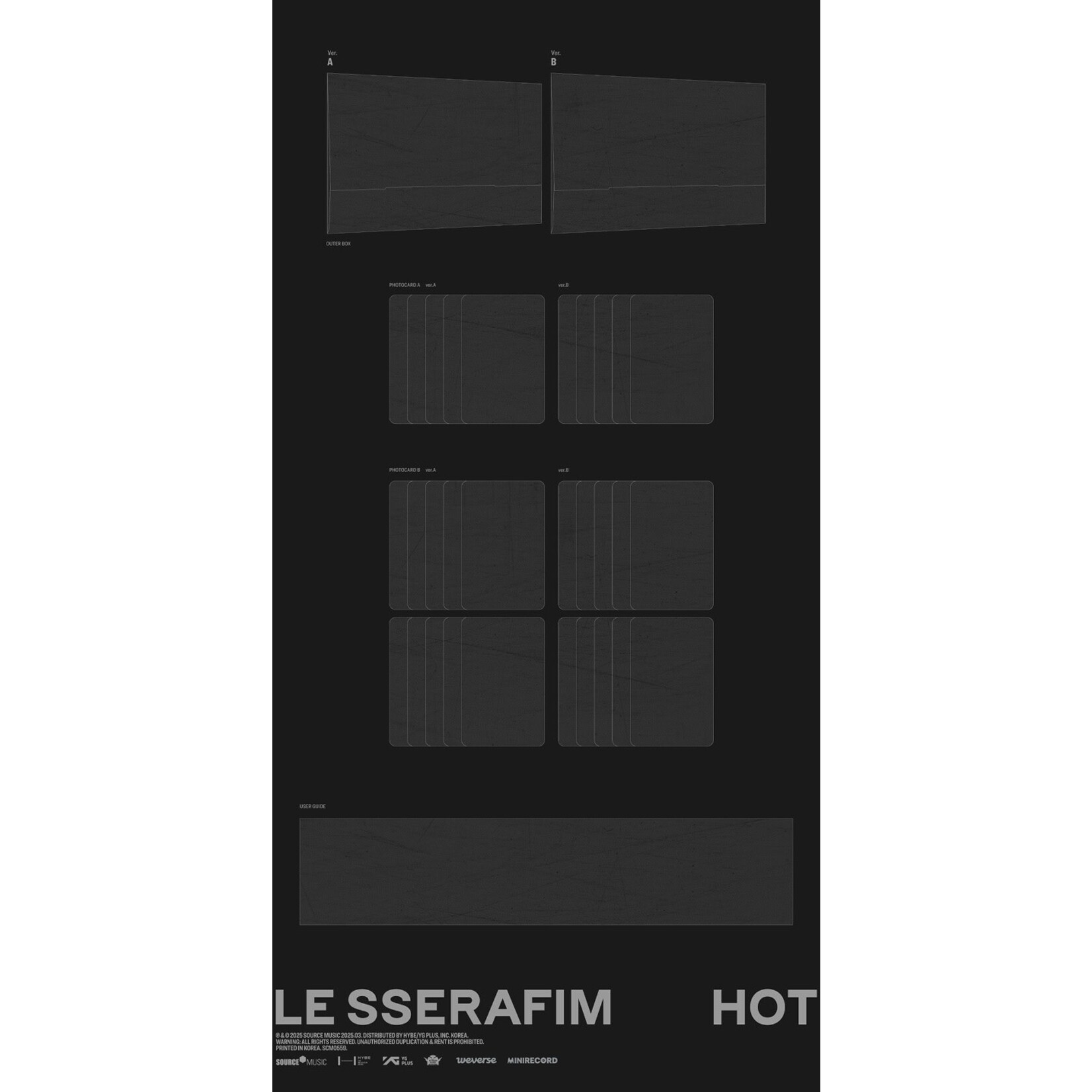Le Sserafim LE SSERAFIM - 5th Mini Album 'HOT' (Weverse Albums ver.) + Weverse Gift (WS)