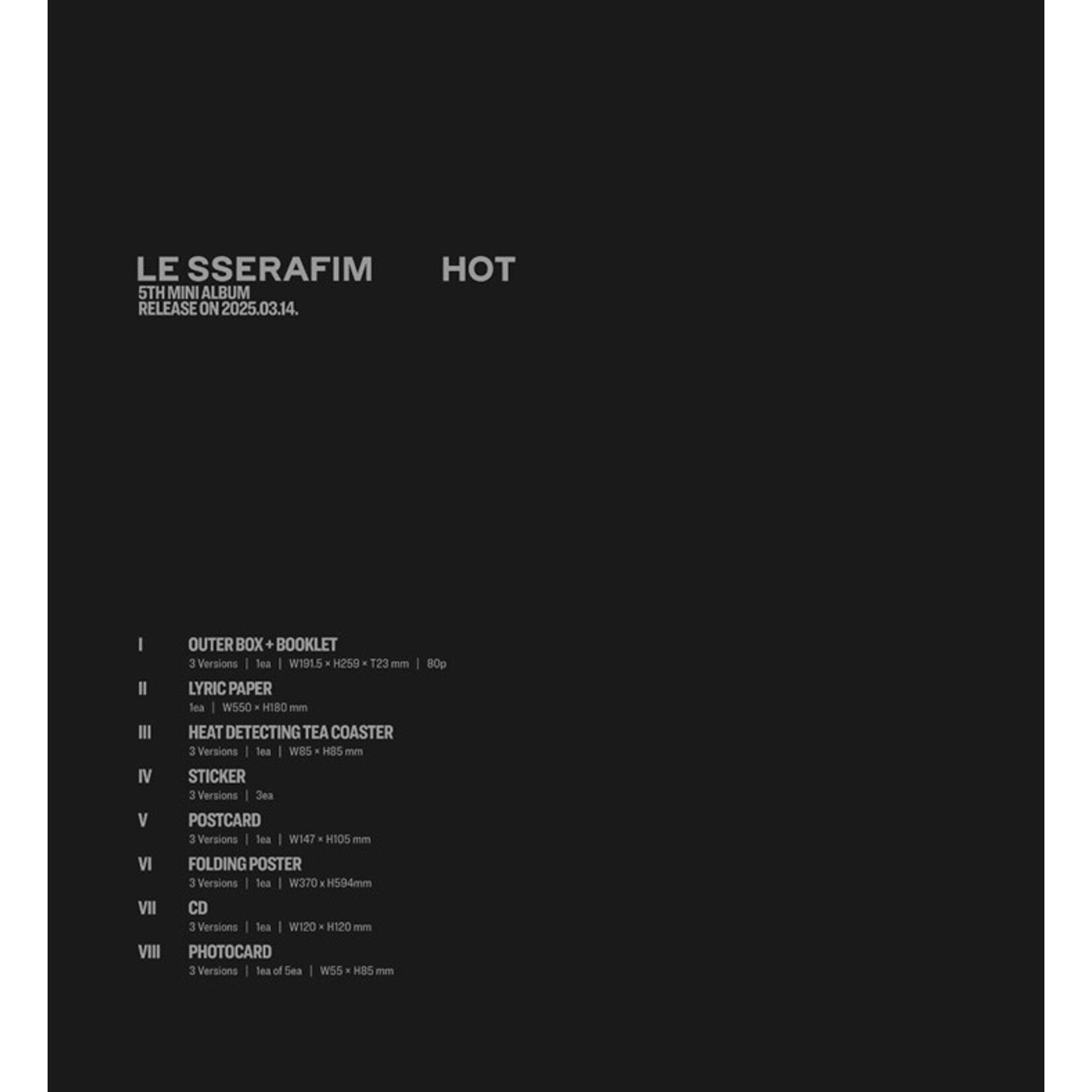 Le Sserafim LE SSERAFIM - 5th Mini Album 'HOT' (Photobook ver.) + Random Photocard (SW)
