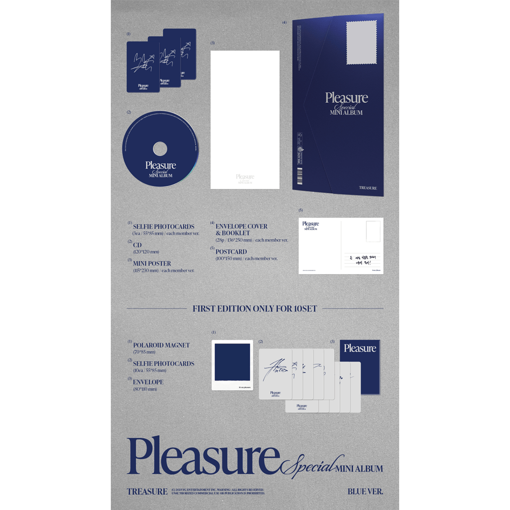 Treasure TREASURE - SPECIAL MINI ALBUM [PLEASURE] [BLUE VER.] + Weverse Gift (WS)