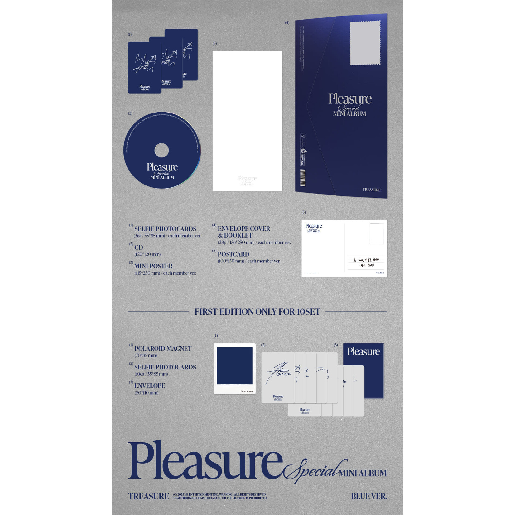 Treasure TREASURE - SPECIAL MINI ALBUM [PLEASURE] [BLUE VER.] + Random Photocard (SW)