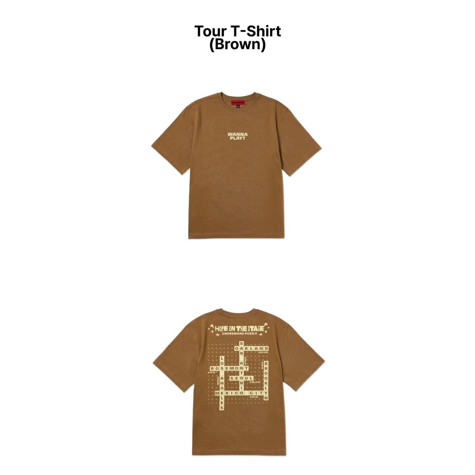 BTS j-hope (BTS) - Tour 'HOPE ON THE STAGE' OFFICIAL MD : Shirt (Brown)