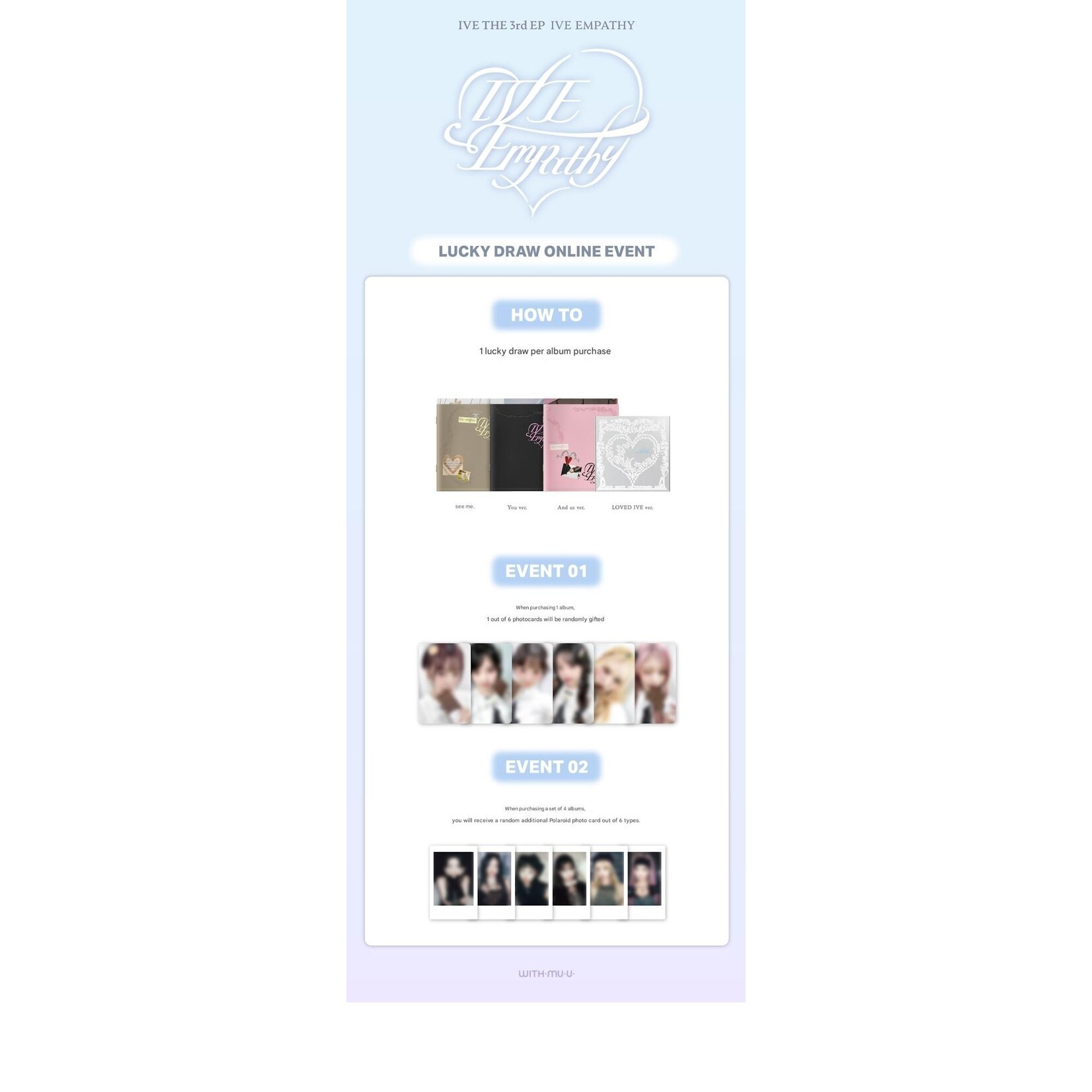 Ive [2ND LUCKY DRAW] IVE - THE 3rd EP IVE EMPATHY (VER SET / LOVED IVE ver.) + Random Photocards (WM)