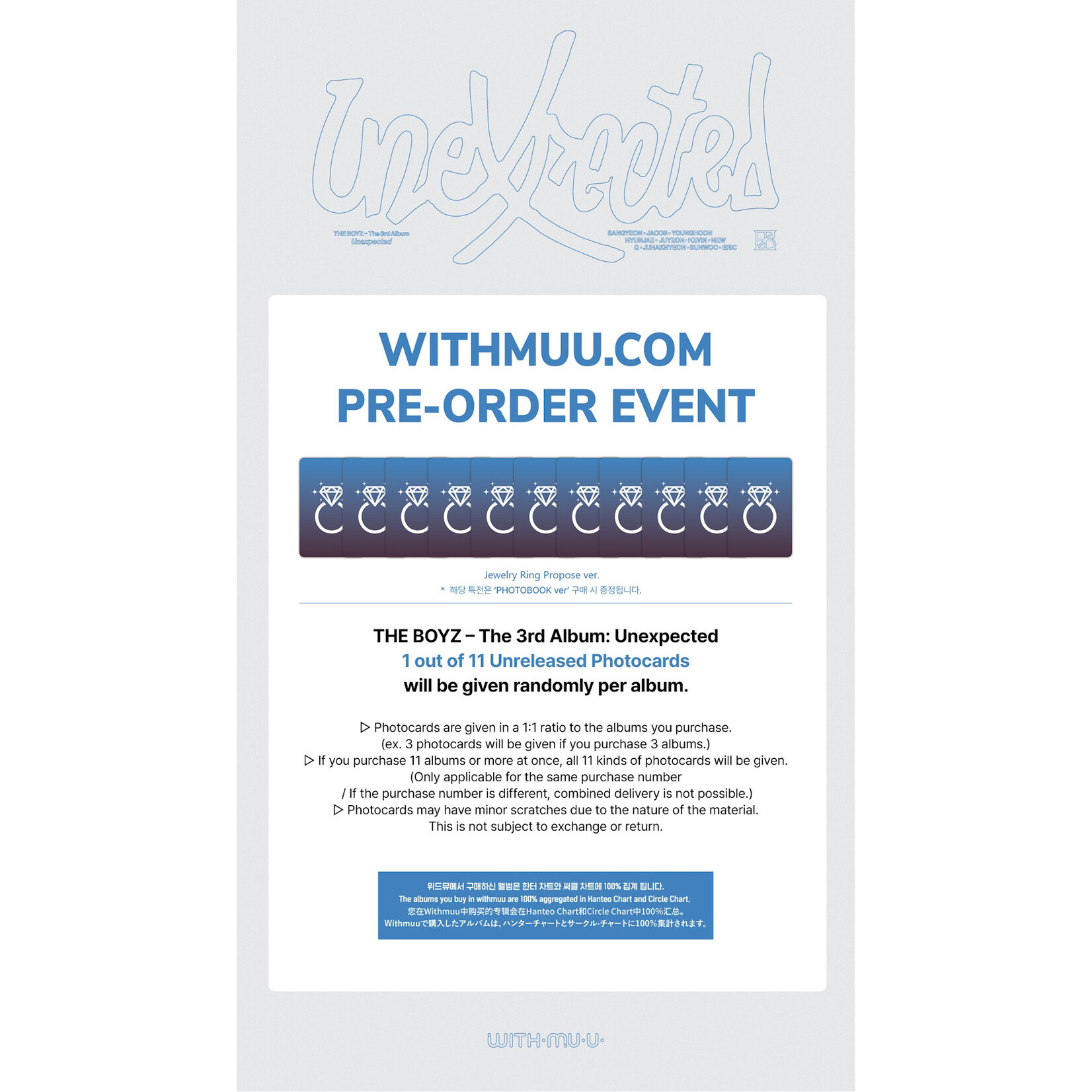 The Boyz THE BOYZ - The 3rd Album 'Unexpected' (Photobook ver.) + Random Photocard (WM)