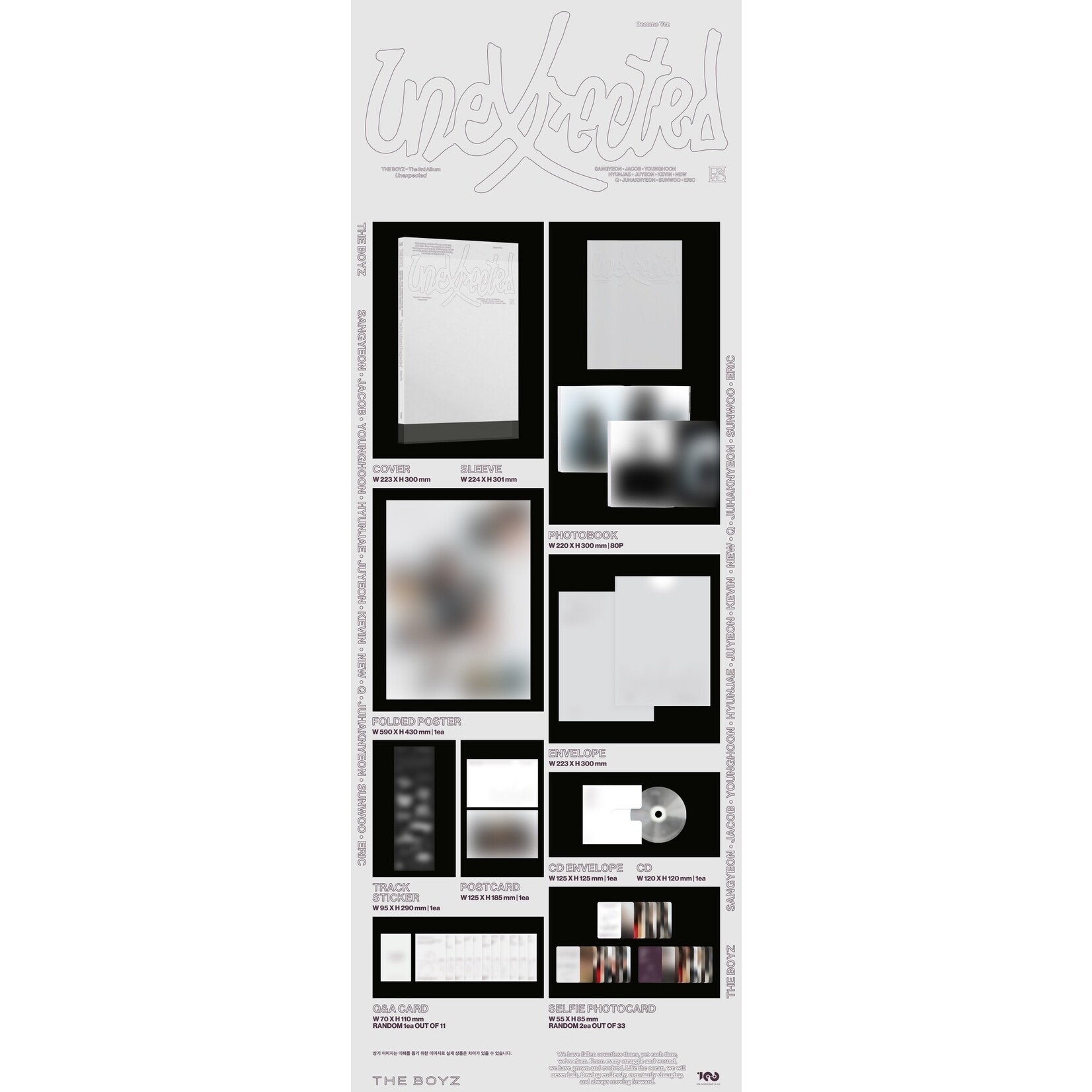 The Boyz THE BOYZ - The 3rd Album 'Unexpected' (Photobook ver.) + Random Photocard (WS)