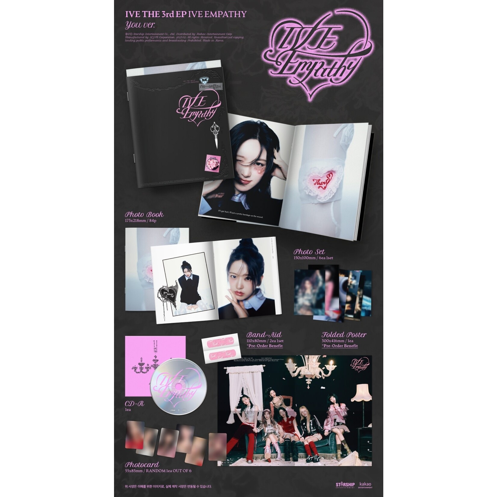 Ive [2ND LUCKY DRAW] IVE - THE 3rd EP [IVE EMPATHY] (4types Random ver.) + Random Photocard (SW)