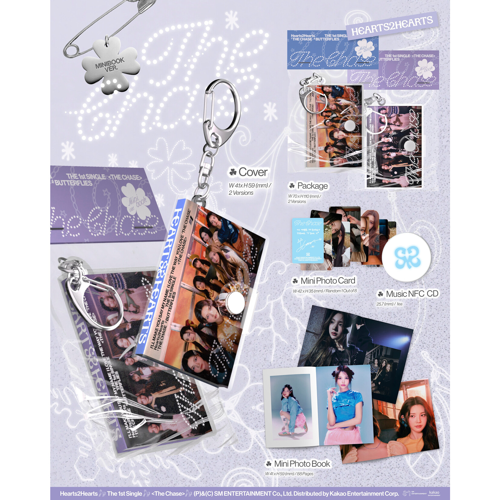 Hearts2Hearts [LUCKY DRAW] Hearts2Hearts - 1st Single [The Chase] (Mini Book Ver.) + Random Photocard (SW)