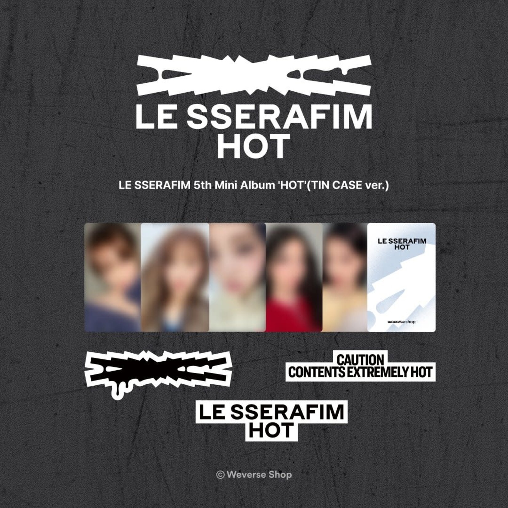 Le Sserafim LE SSERAFIM - 5th Mini Album 'HOT' (TIN CASE ver.) + Weverse Gift (WS)
