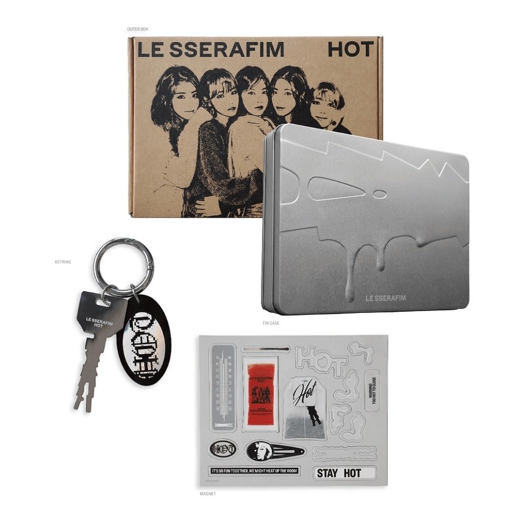 Le Sserafim LE SSERAFIM - 5th Mini Album 'HOT' (TIN CASE ver.) + Weverse Gift (WS)