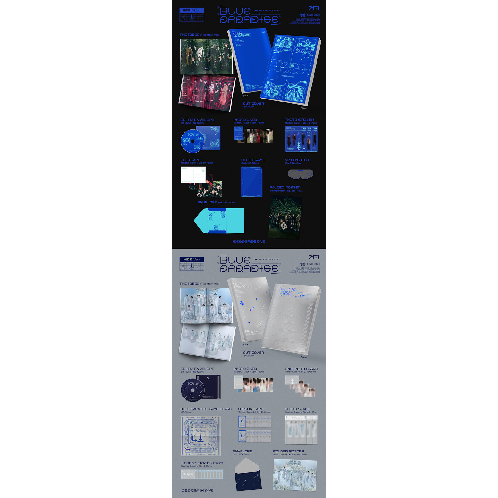 ZeroBaseOne [LUCKY DRAW] ZEROBASEONE - The 5th Mini Album [BLUE PARADISE] (Photobook ver.) + Random Photocard (APPLE MUSIC)