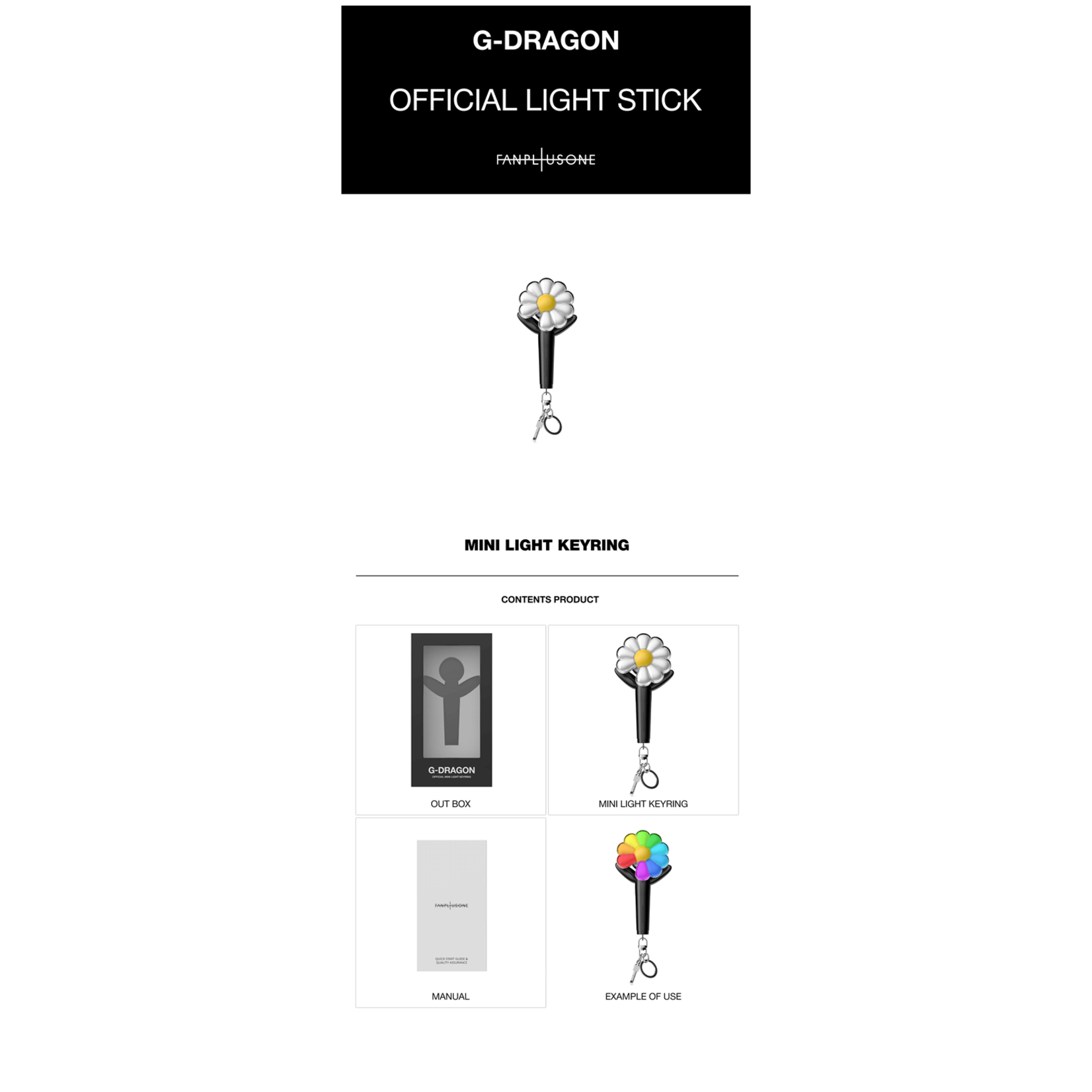 G-DRAGON - OFFICIAL MINI LIGHT KEYRING - K-Town