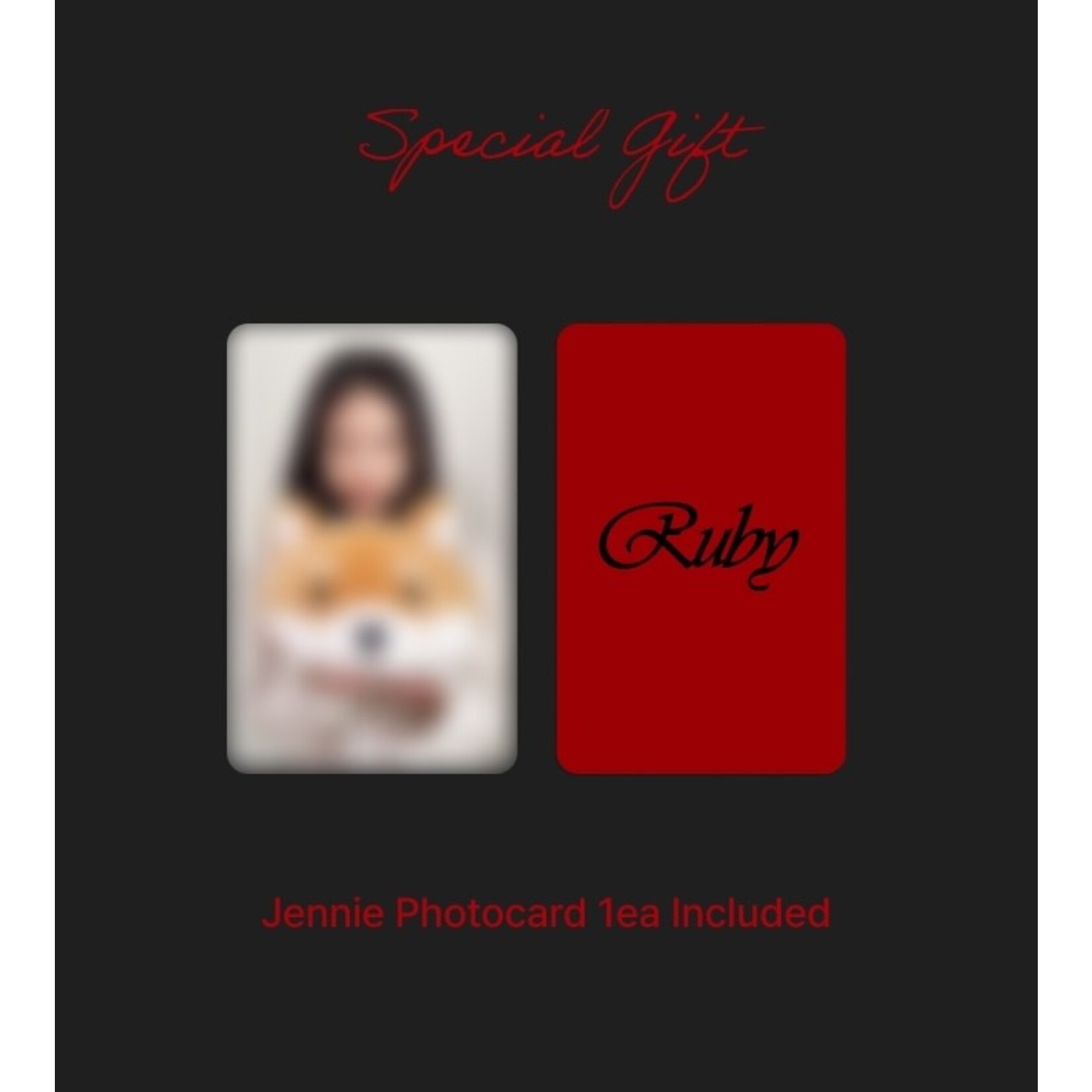 BlackPink JENNIE - [Ruby] Short Sleeve T-Shirt + Weverse Gift (WS)