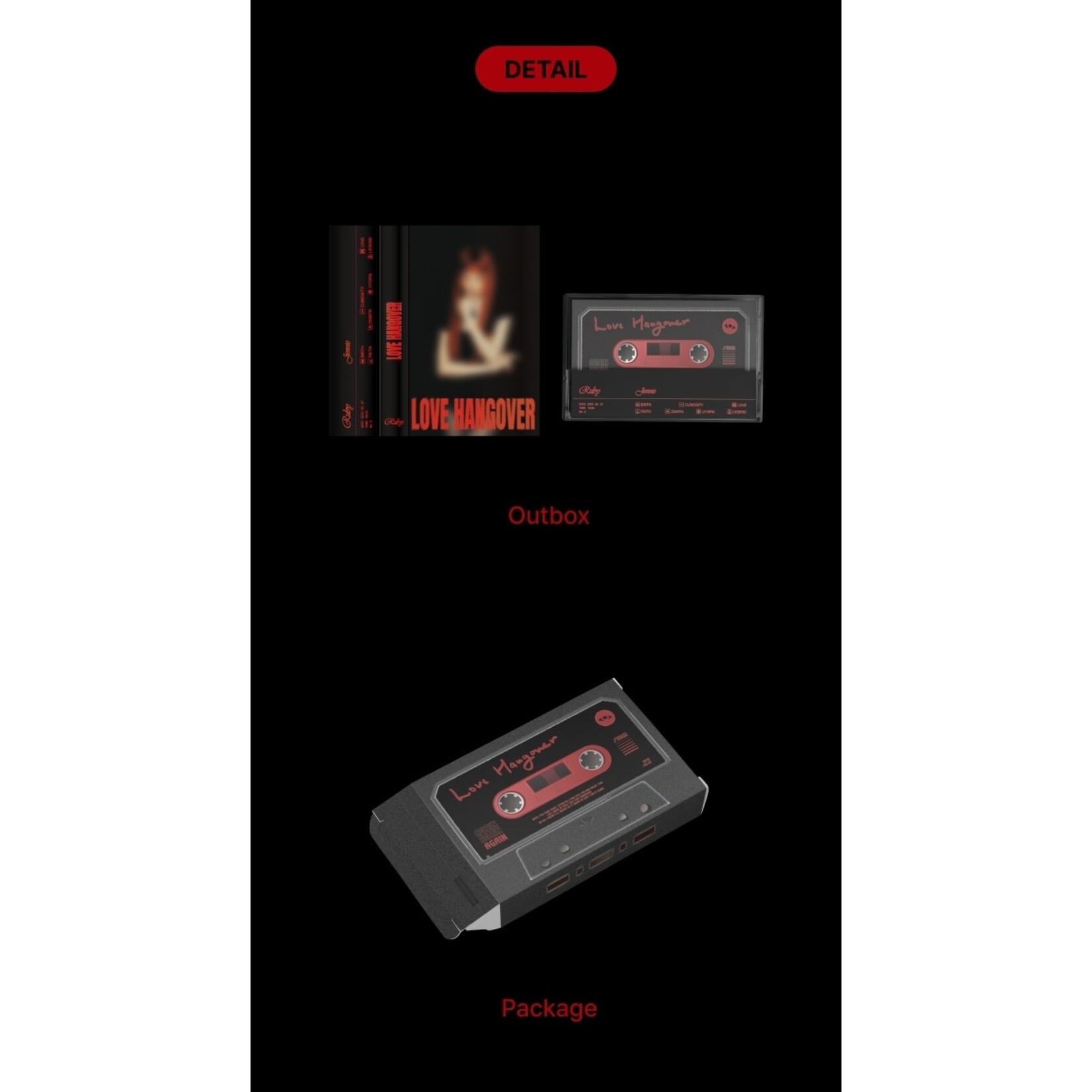 BlackPink JENNIE - [Ruby] Cassette Tape Keyring + Photocard Random