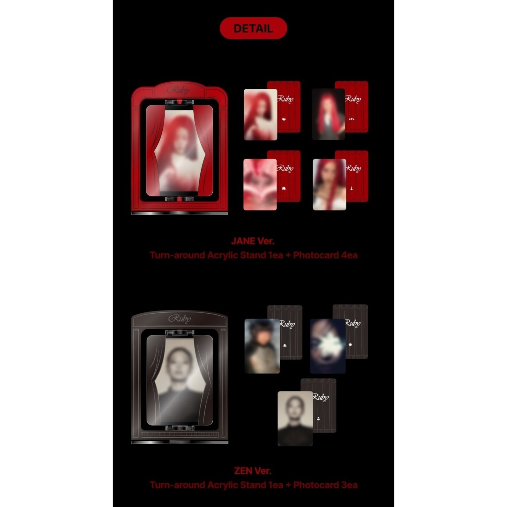 BlackPink JENNIE - [Ruby] Turn-around Acrylic Stand + Photocard Random