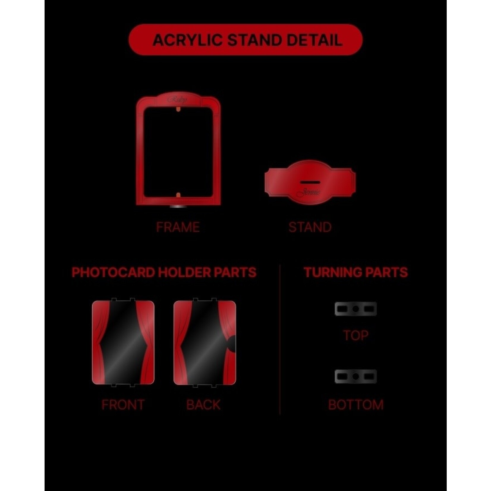 BlackPink JENNIE - [Ruby] Turn-around Acrylic Stand + Photocard Random