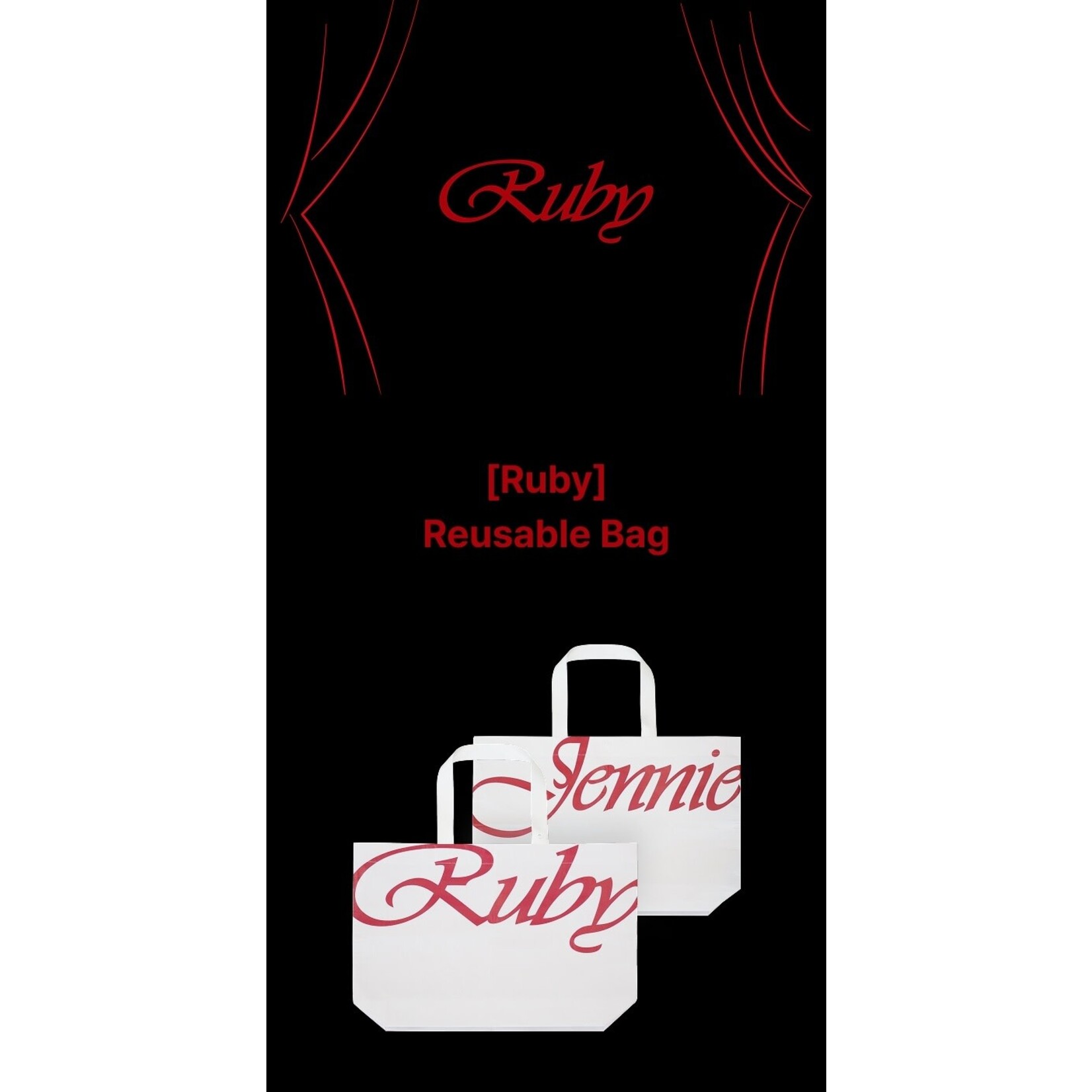 BlackPink JENNIE - [Ruby] Reusable Bag + Weverse Gift (WS)