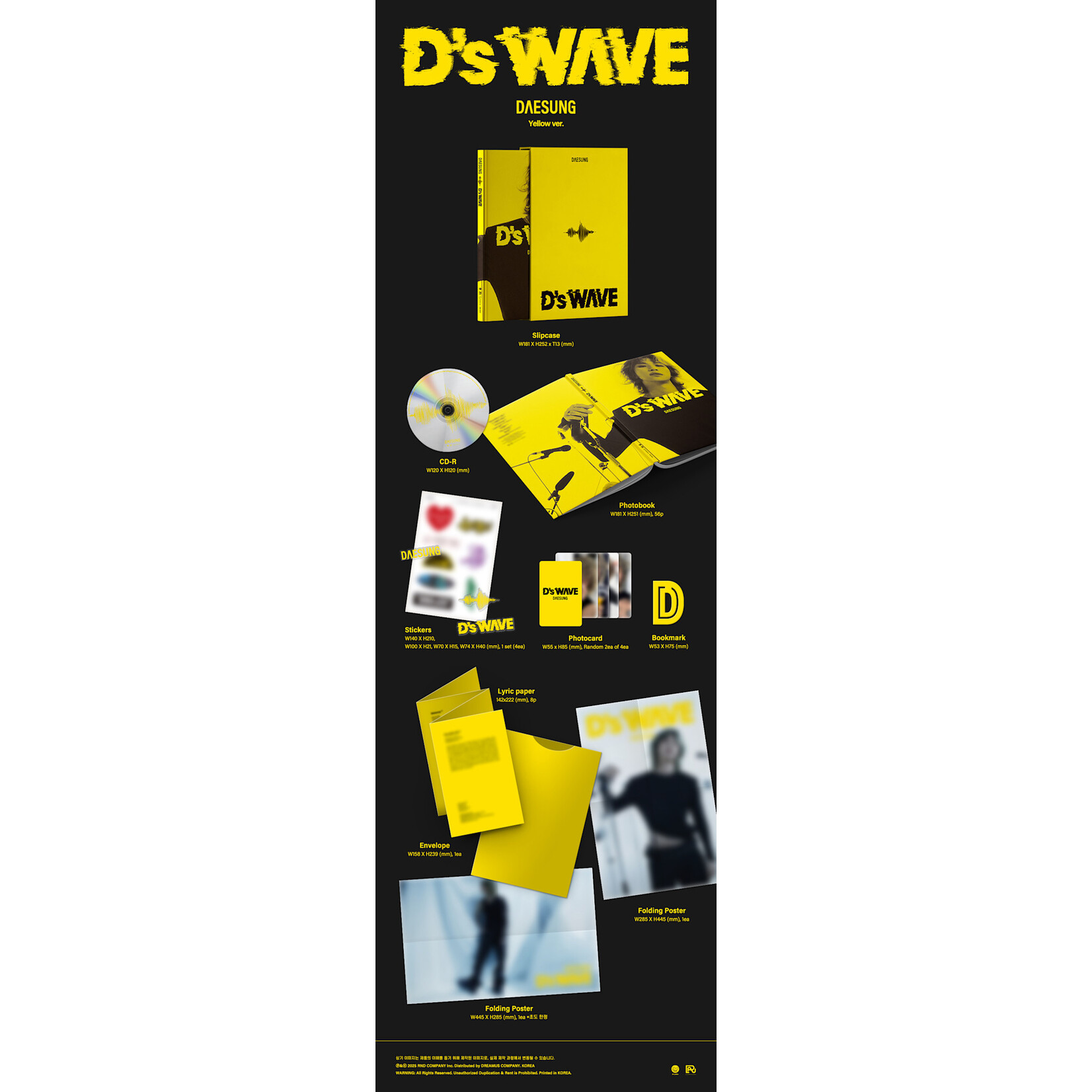 BIGBANG DAESUNG - 1ST MINI ALBUM [D’s WAVE] (Yellow Version)